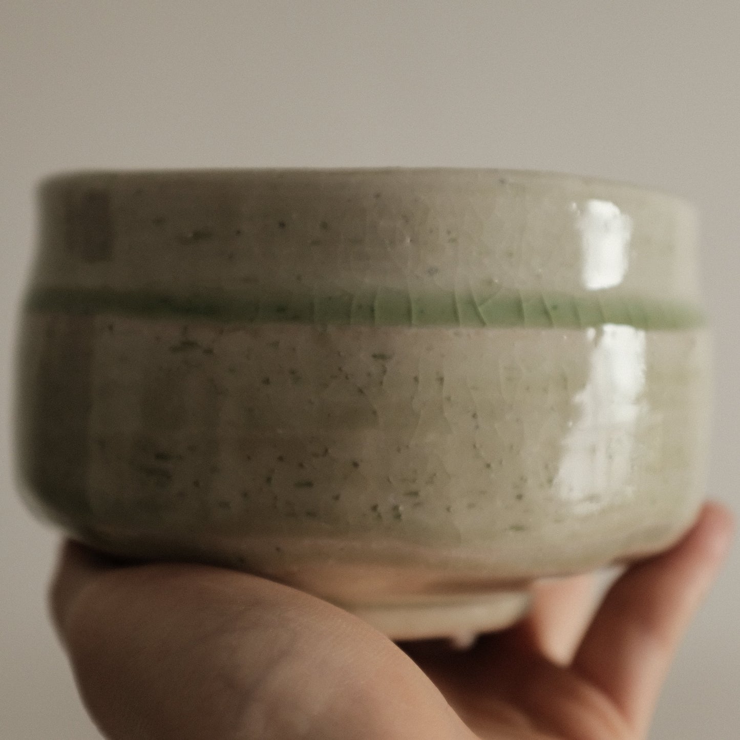 Hatsuichi Japan Hiwa Green Beadlo Kannyu Chawan Matcha Bowl Tea Bowl Minoware