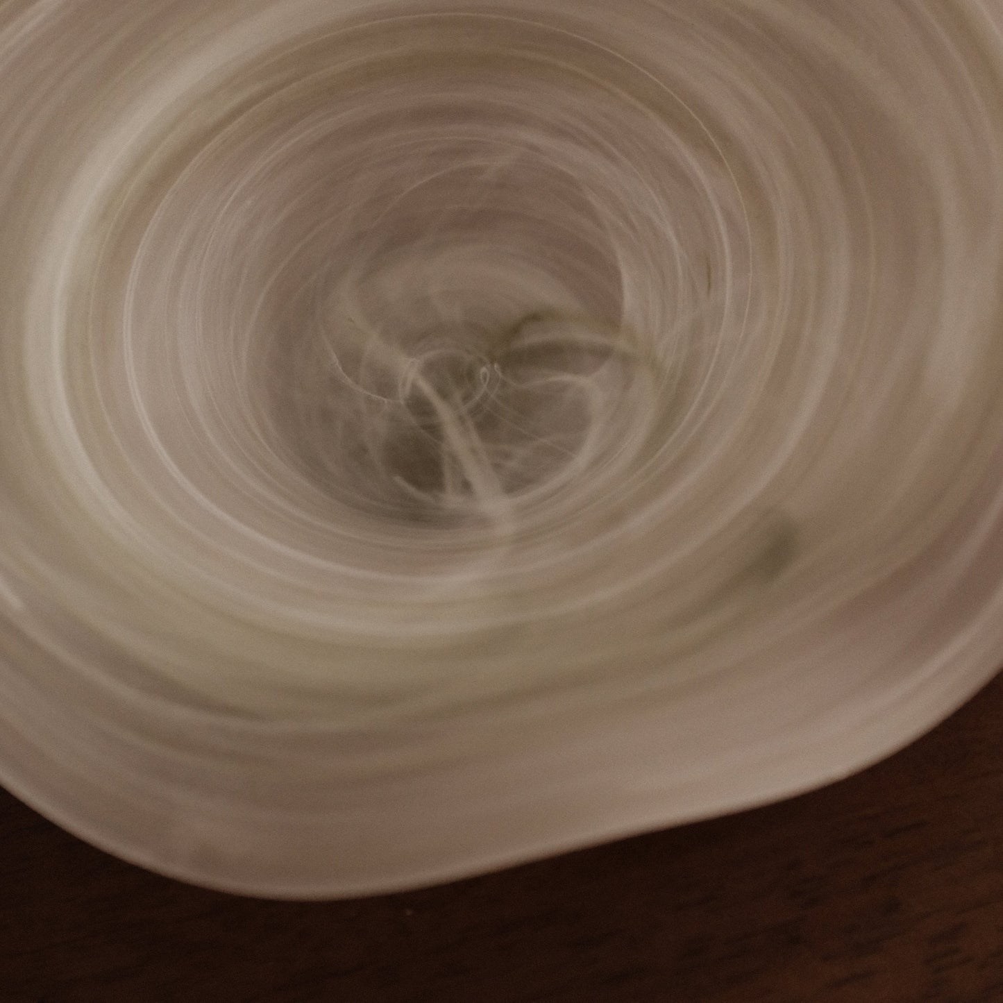 ESME Handmade Wavy Round Frosted Glass Cosmic Deep Plate Moss Green