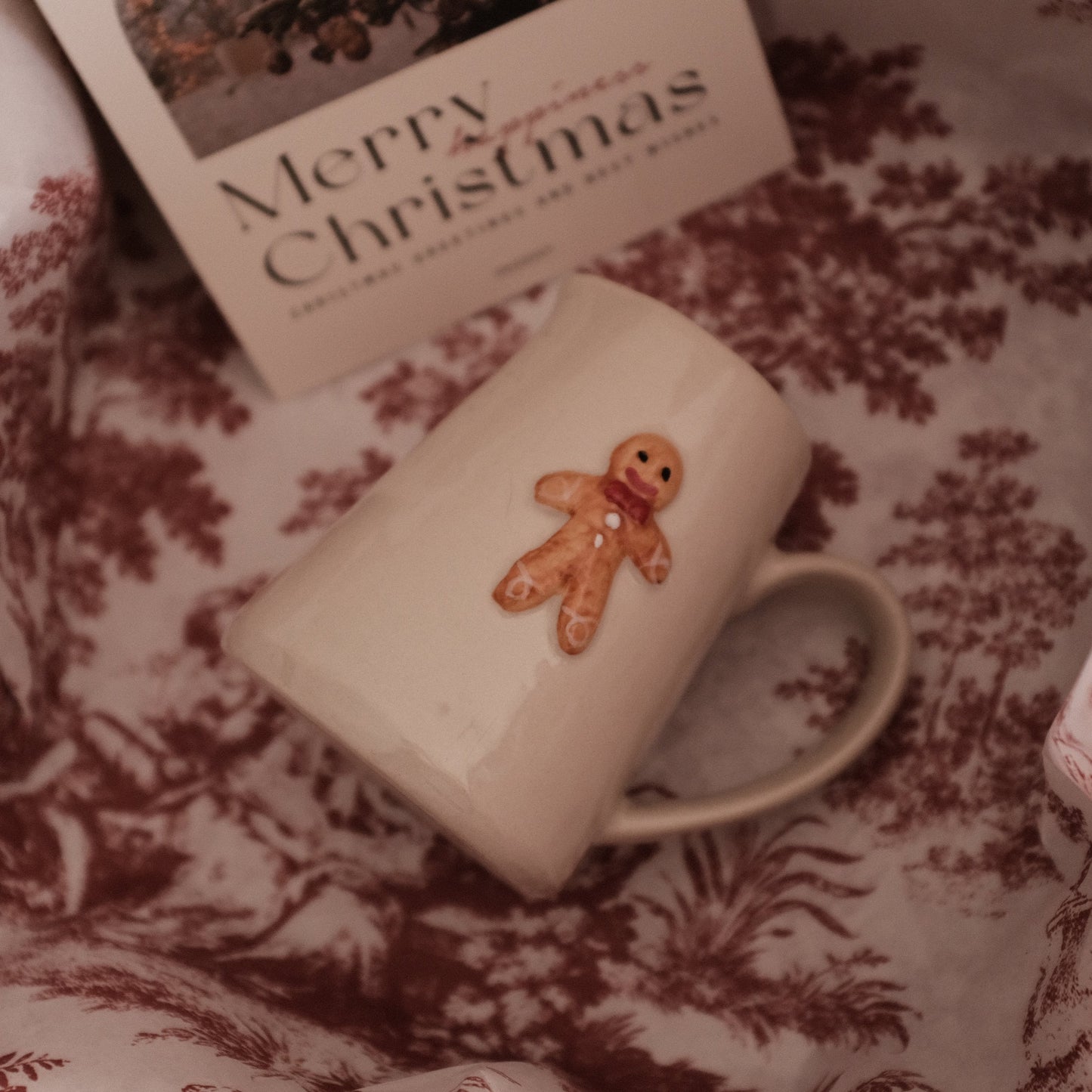 NOELLE Christmas Rustic Charm Handpainted Gingerbread Man Relief Ceramic Pitcher Jug