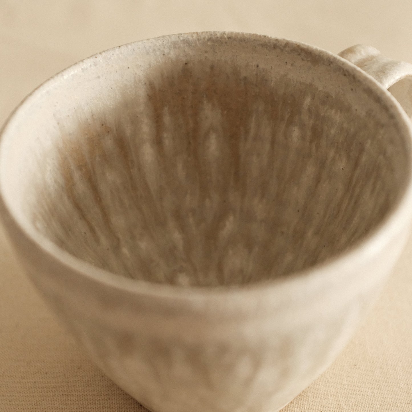 Kyuuko Mashiko Konayuki Powder Snow Glaze Small Mug with Handle