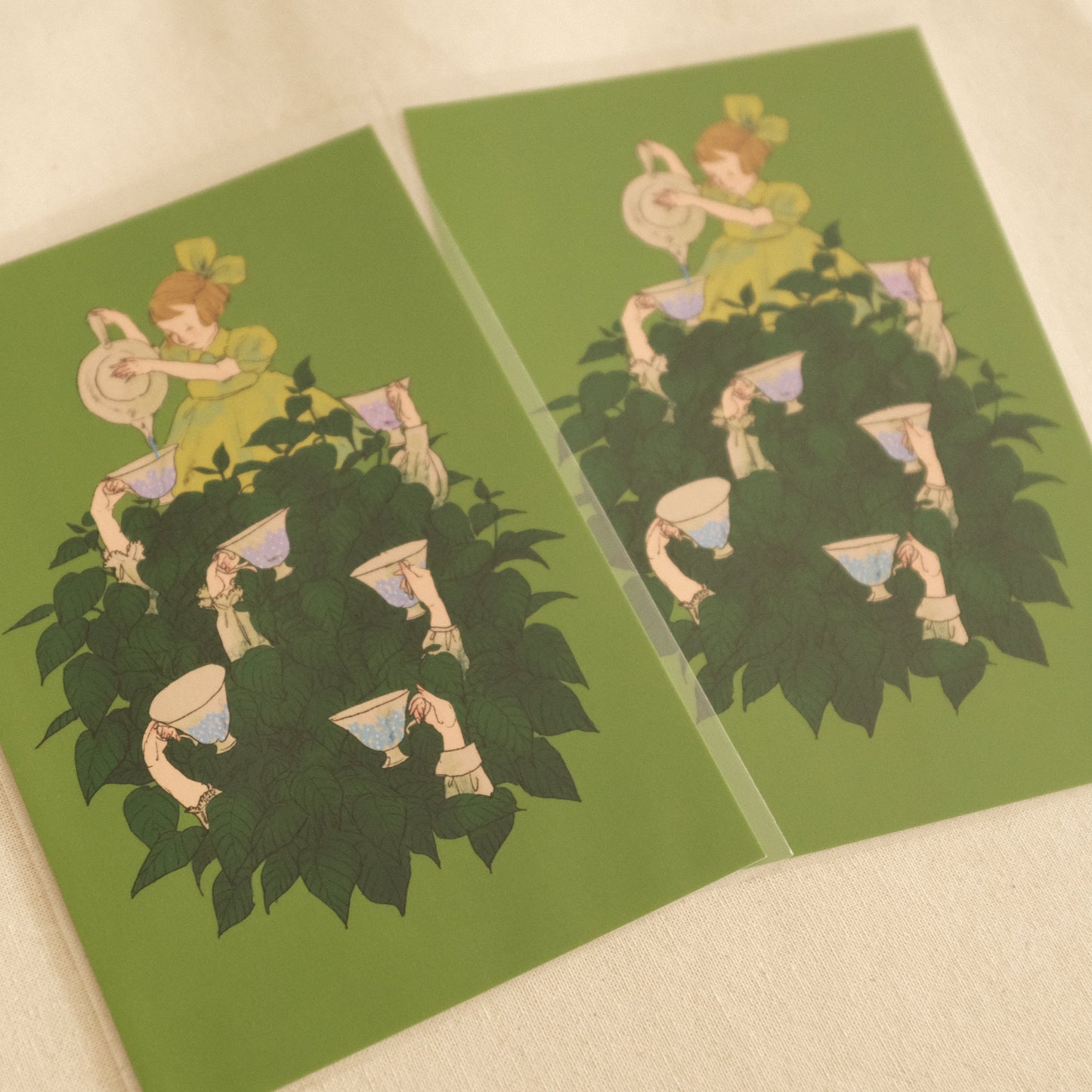 Kurahashi Rei Hydrangea Tea Cups Postcard
