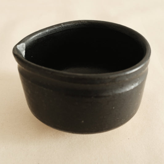 Hatsuichi Japan Kuroku Neri Black Katakuchi Chawan Matcha Bowl Minoware