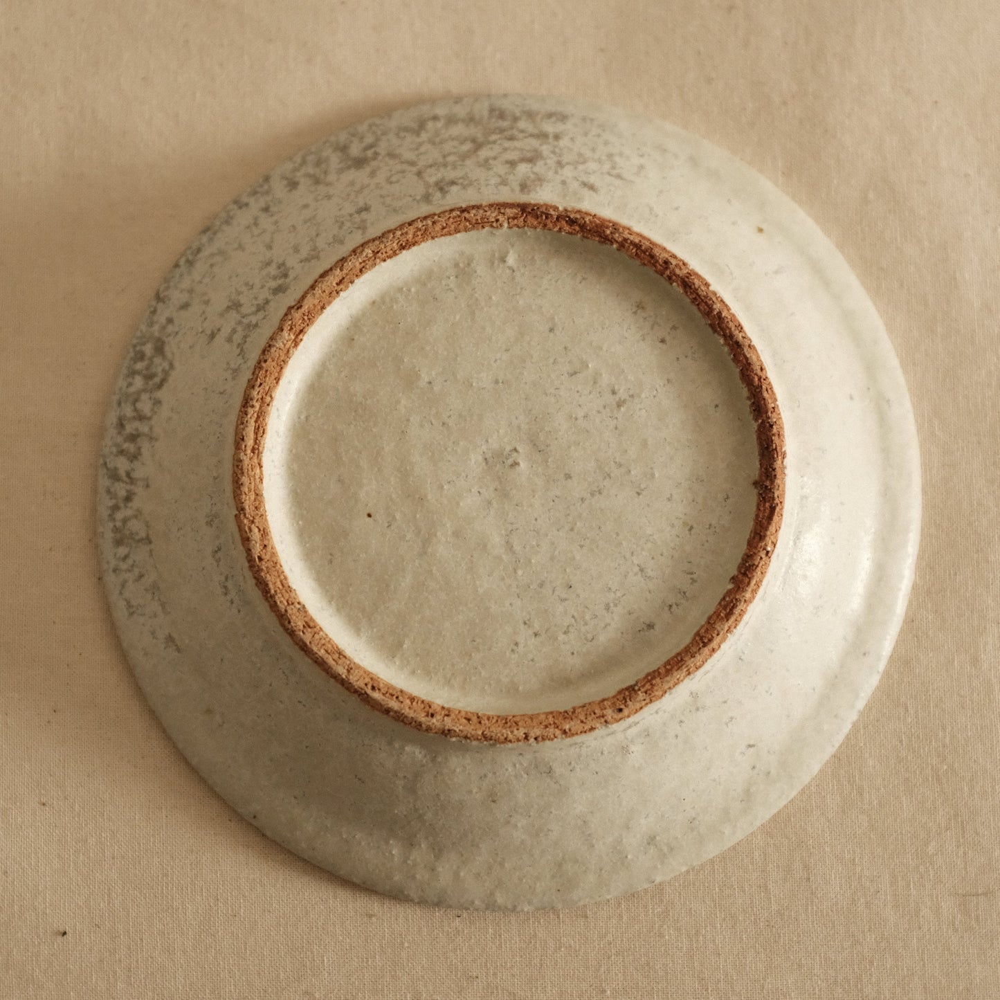 Kyuuko Mashiko Konayuki Powder Snow Glaze Rimmed Plate