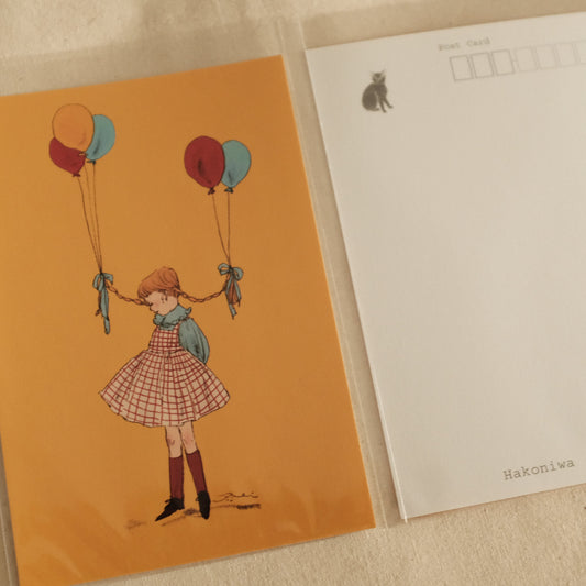 Kurahashi Rei Girl with Balloon Postcard