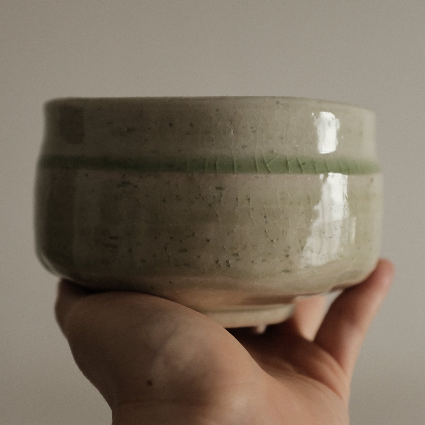 Hatsuichi Japan Hiwa Green Beadlo Kannyu Chawan Matcha Bowl Tea Bowl Minoware