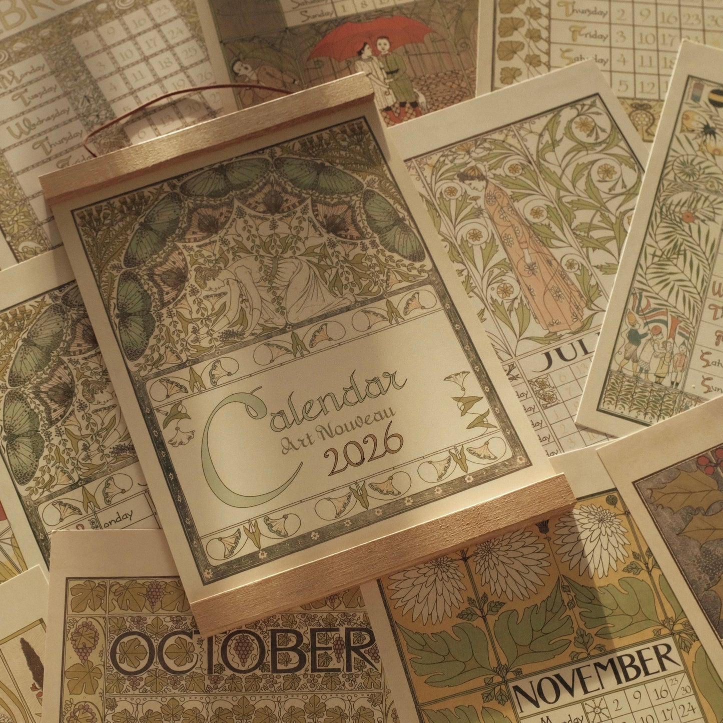 MARGUERITE Elegant Retro Art Nouveau Wall Hanging Table Display Calendar 2026 Art Card