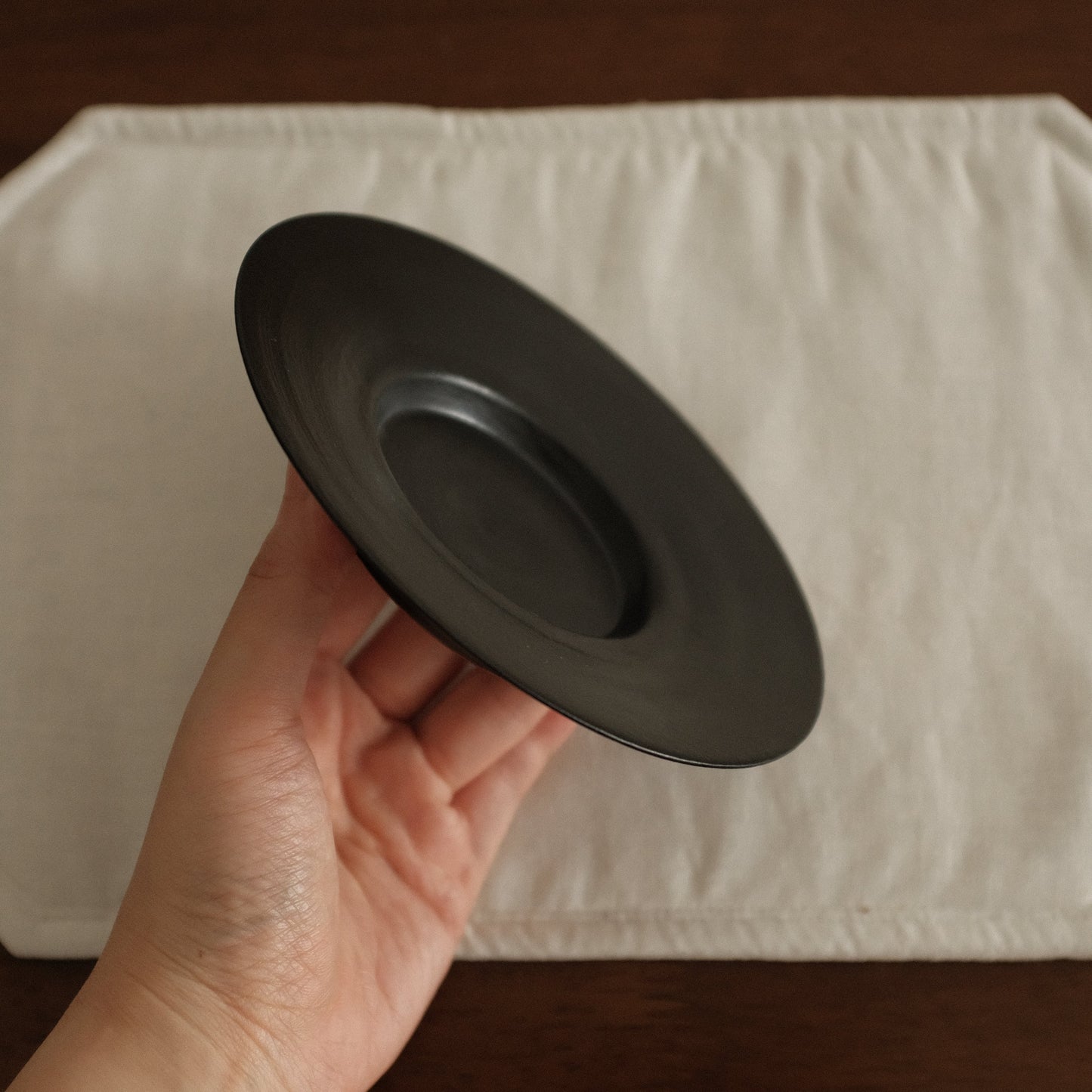 Yuli Handmade Ebony Black Glaze Tea Plate Black Glaze Underglazed Stoneware
