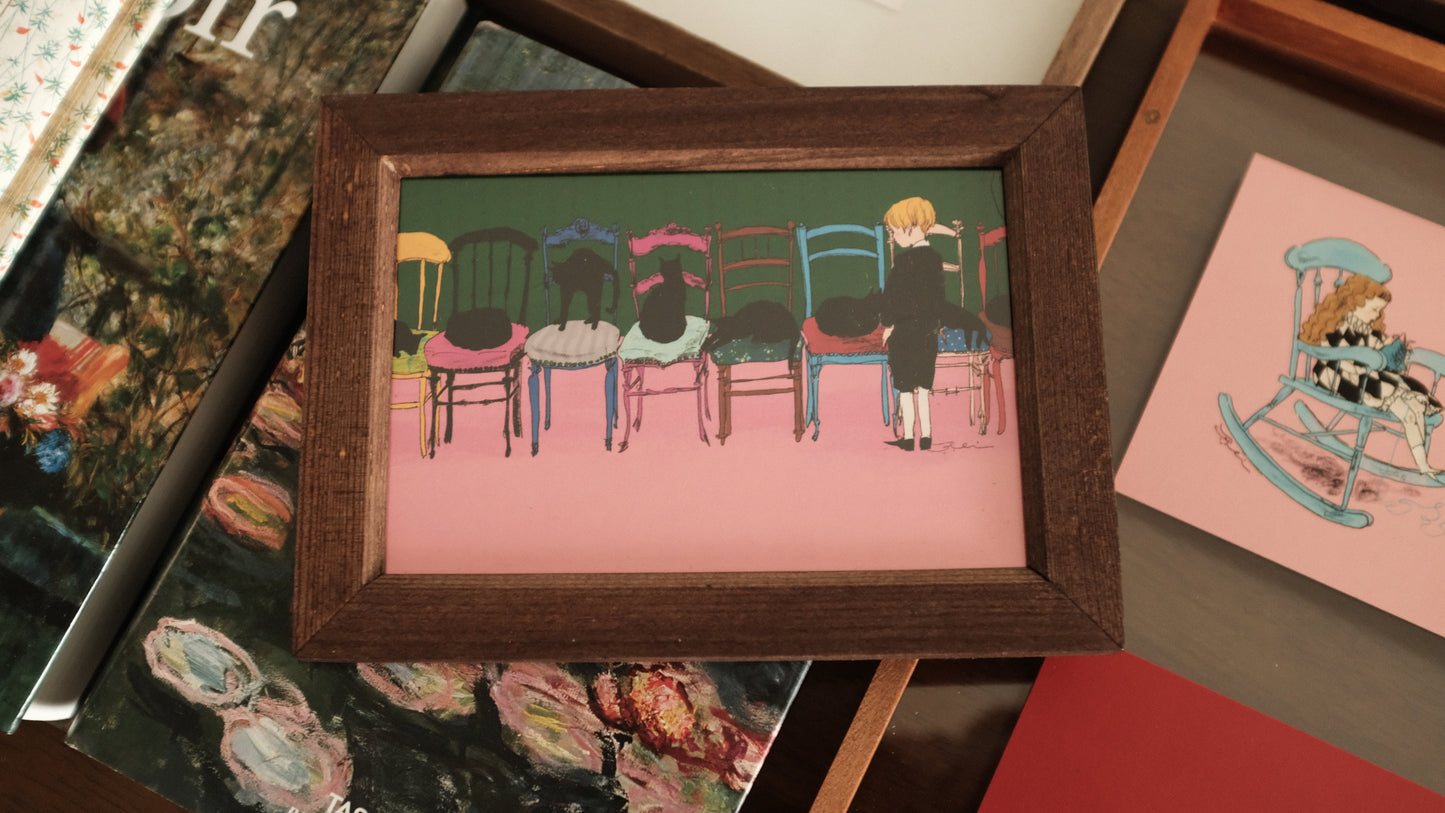 Kurahashi Rei Cat Musical Chairs Postcard