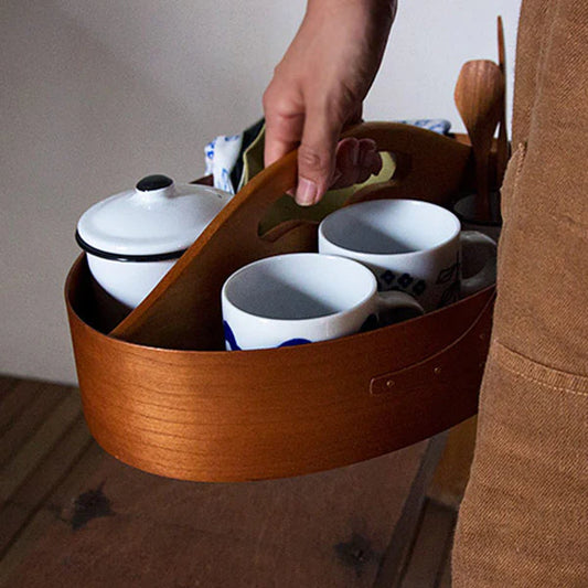 Homestead Japan Cherry Wood Shaker Oval Handle Tray