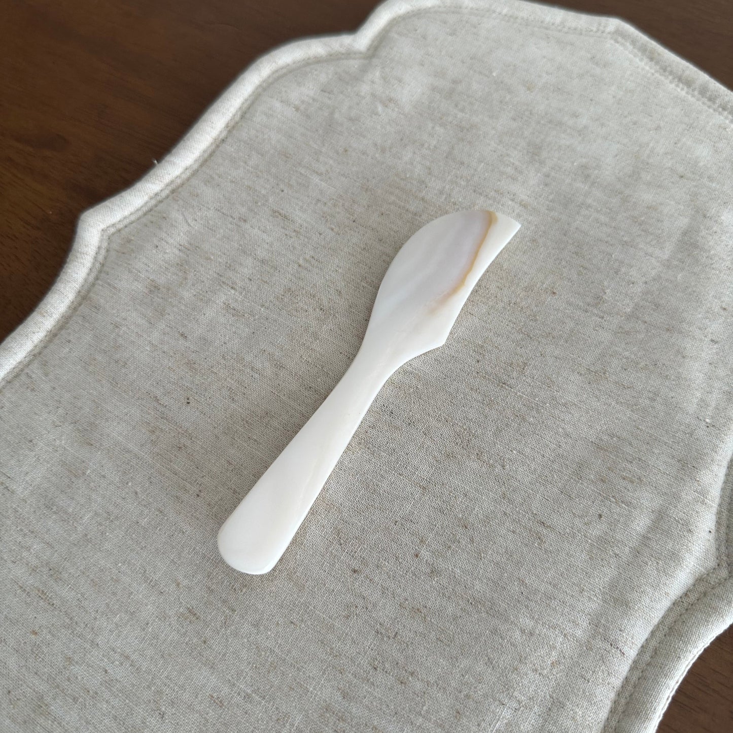 PEARLE Off White Mother of Pearl Spoon Fork Knife 12cm Dessert Coffee Cake Cutlery Flatware