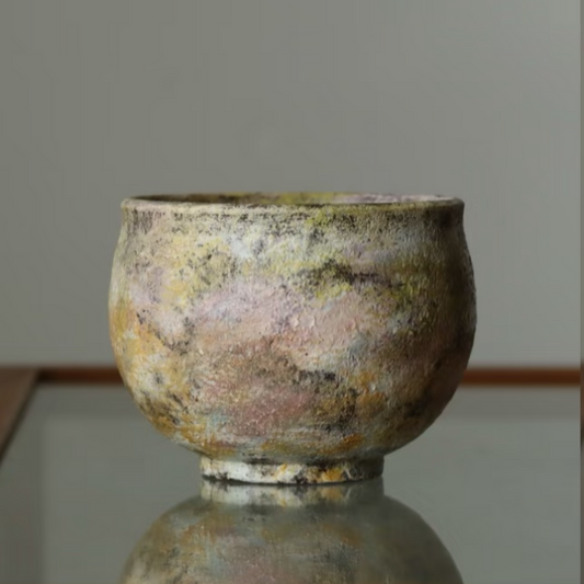 Hommage à Monet Mood Three Egg Cup Coffee Cup Engobe Matte Textured Ceramic Stoneware