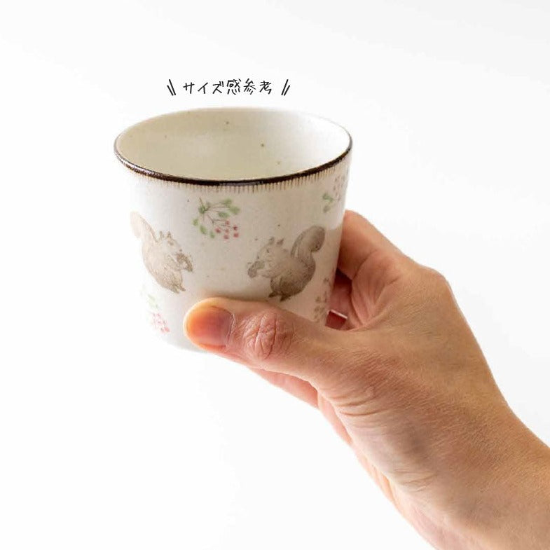 Calme Japan Cup Risu Squirrel Mino Ware
