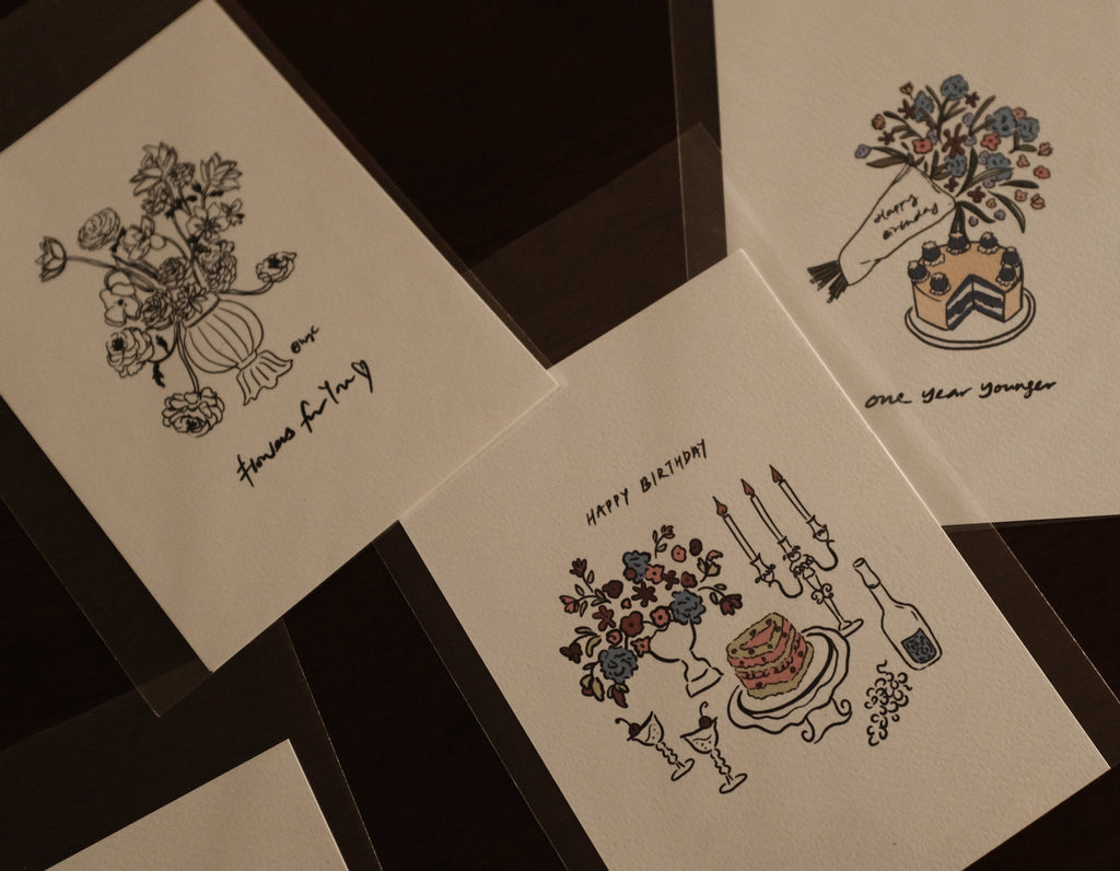 IvyC Art Birthday Happy Birthday Postcard Gift Card A6