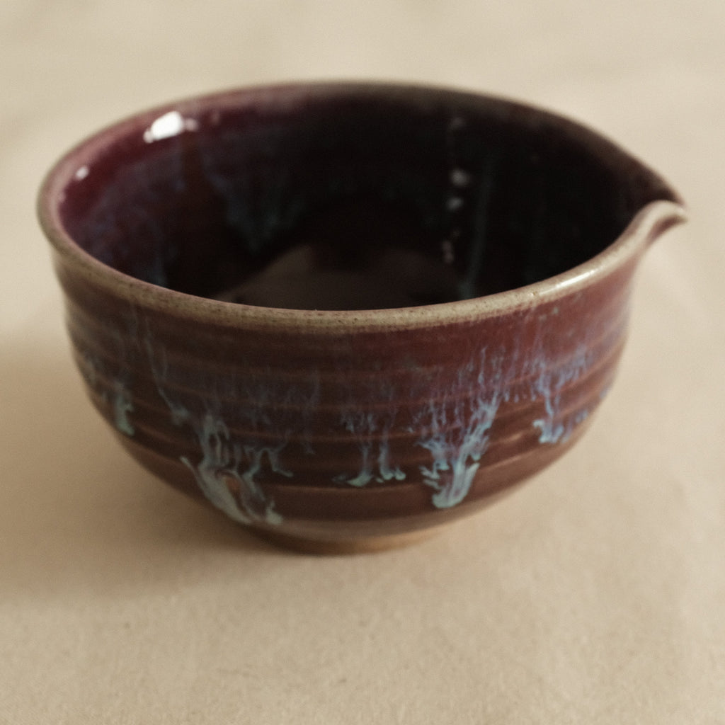 Hana Izumi Kiln Japan Shinsha No Nagare Cinnabar Flow Katakuchi Chawan Matcha Bowl Aritaware