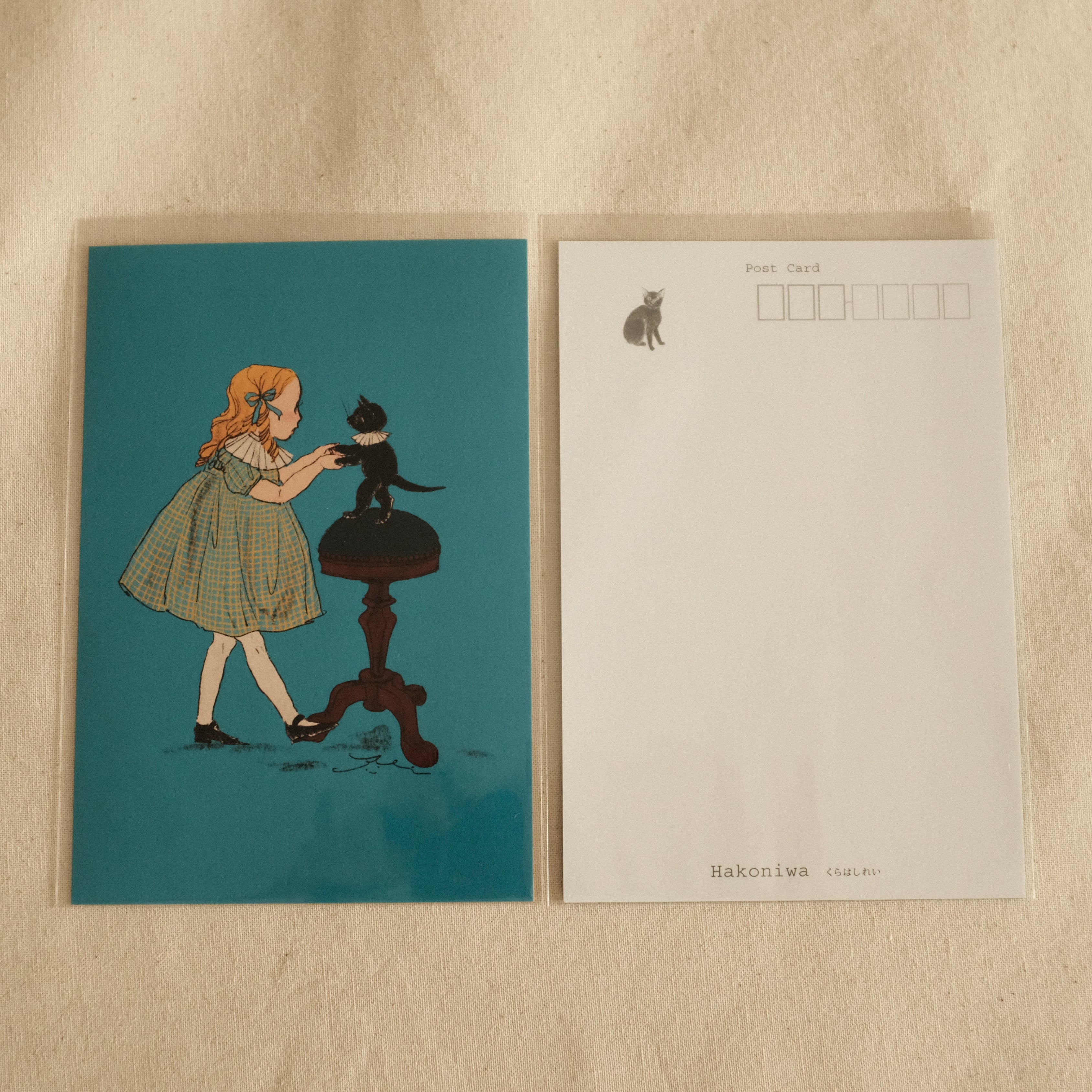 Kurahashi Rei Dance with Cat Postcard