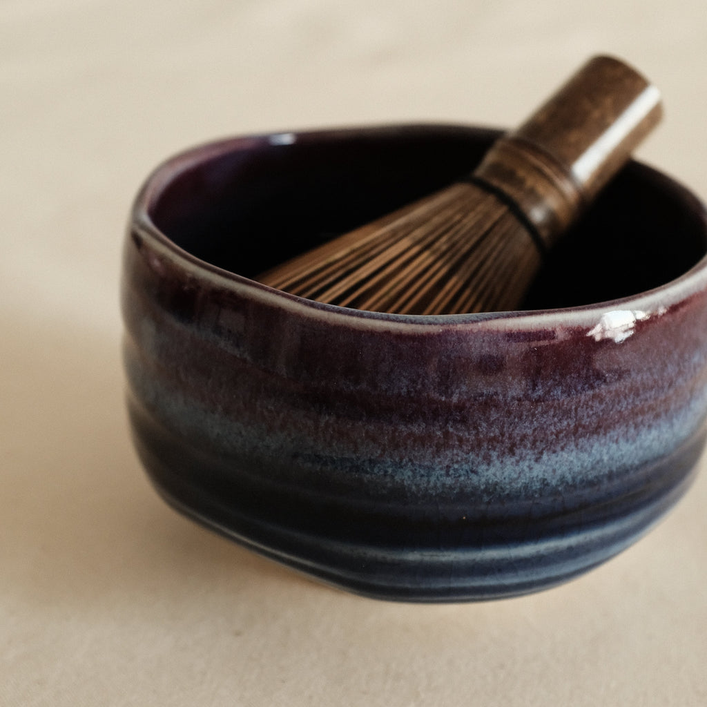 Hatsuichi Japan Tsubo Violet Chawan Matcha Bowl Minoware