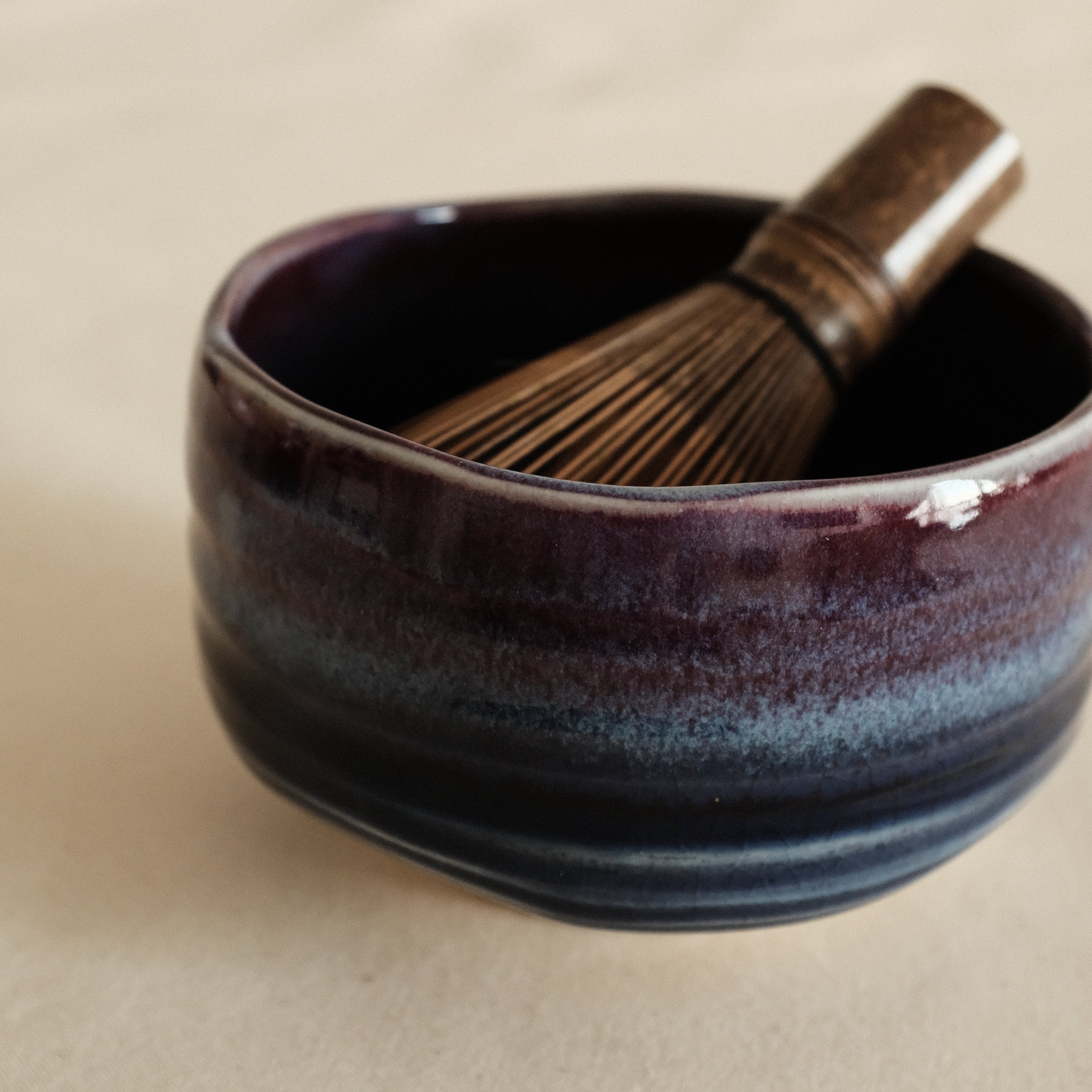 Hatsuichi Japan Tsubo Violet Chawan Matcha Bowl Minoware