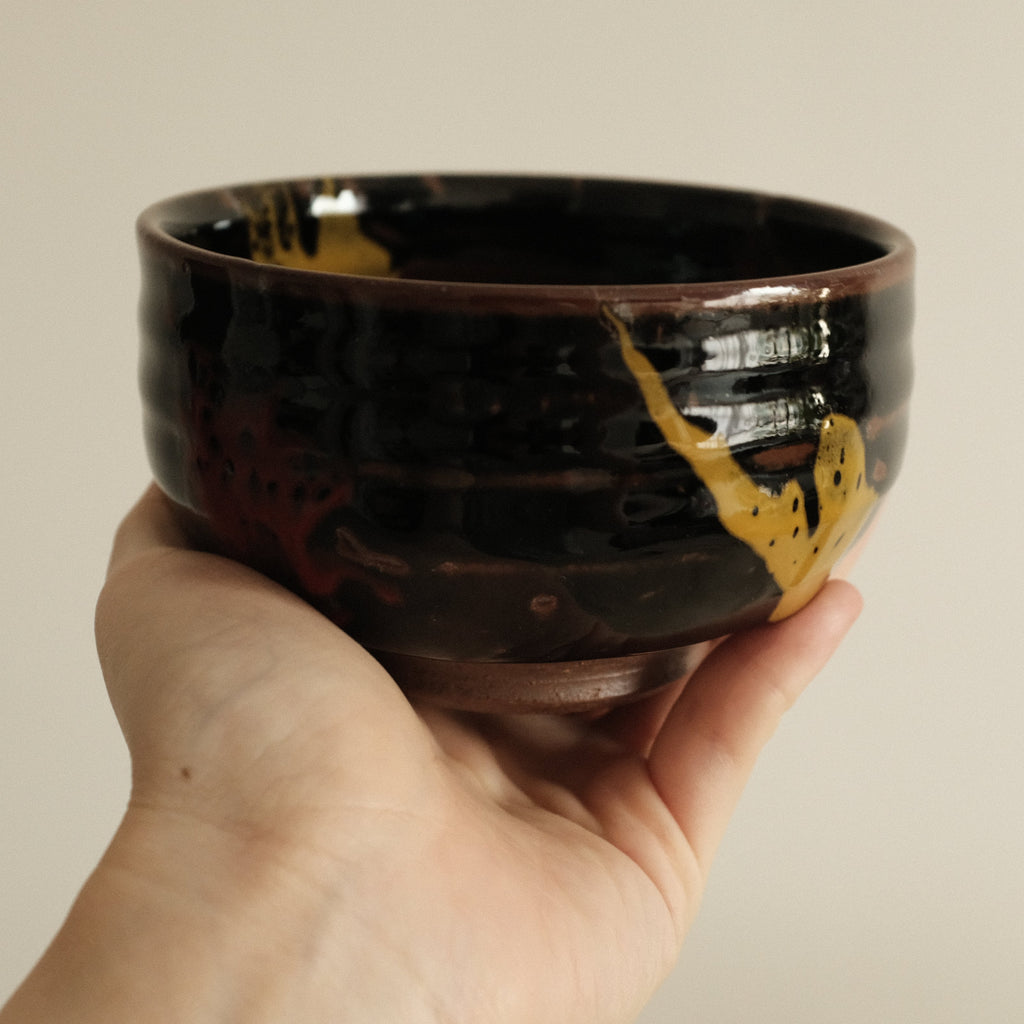 Hana Izumi Kiln Japan Maruchikara Multicolours Nodate Chawan Matcha Bowl Aritaware