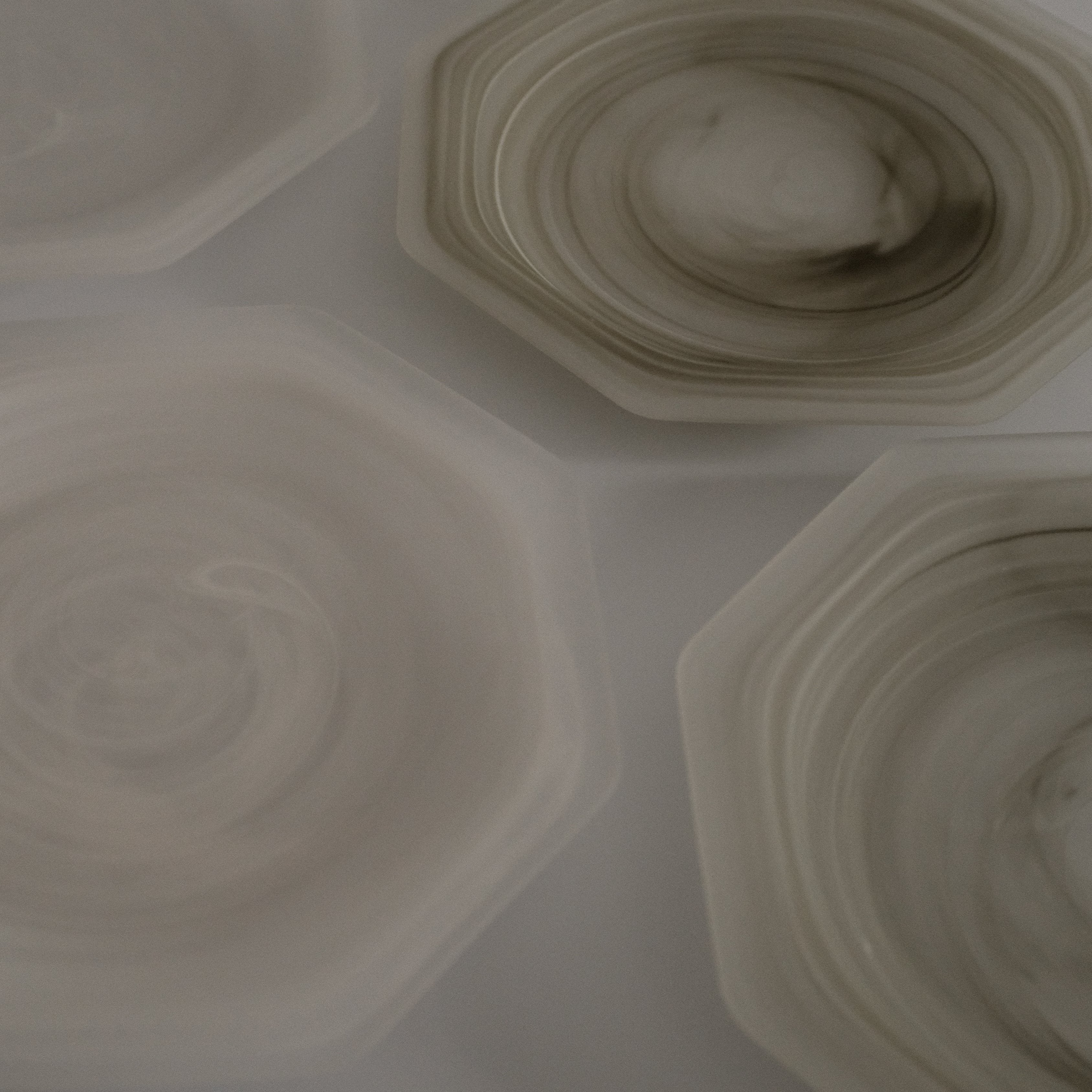 ESME Handmade Hexagon Frosted Glass Cosmic Plate White