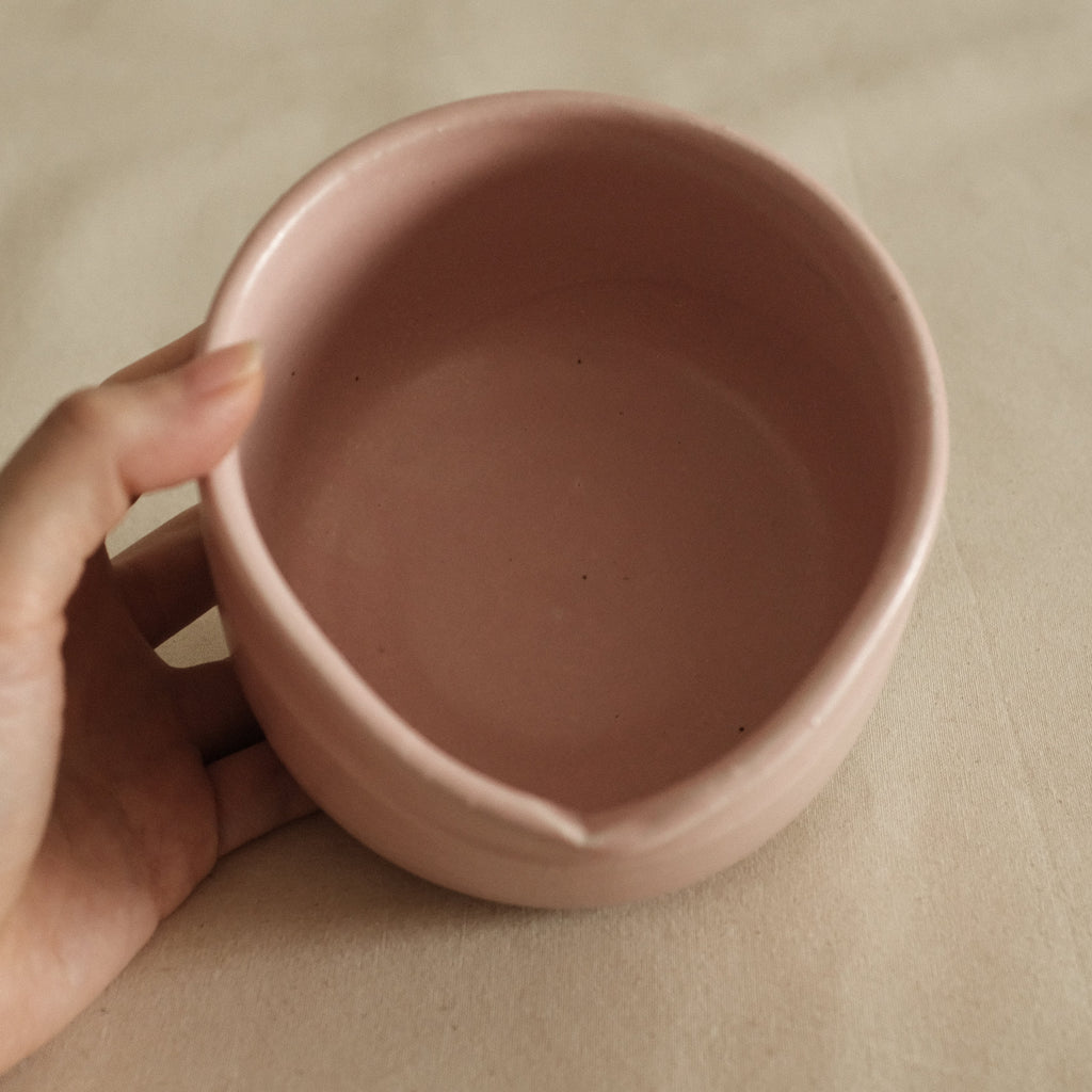 Hatsuichi Japan Momo Neri Pink Katakuchi Chawan Matcha Bowl Large Minoware