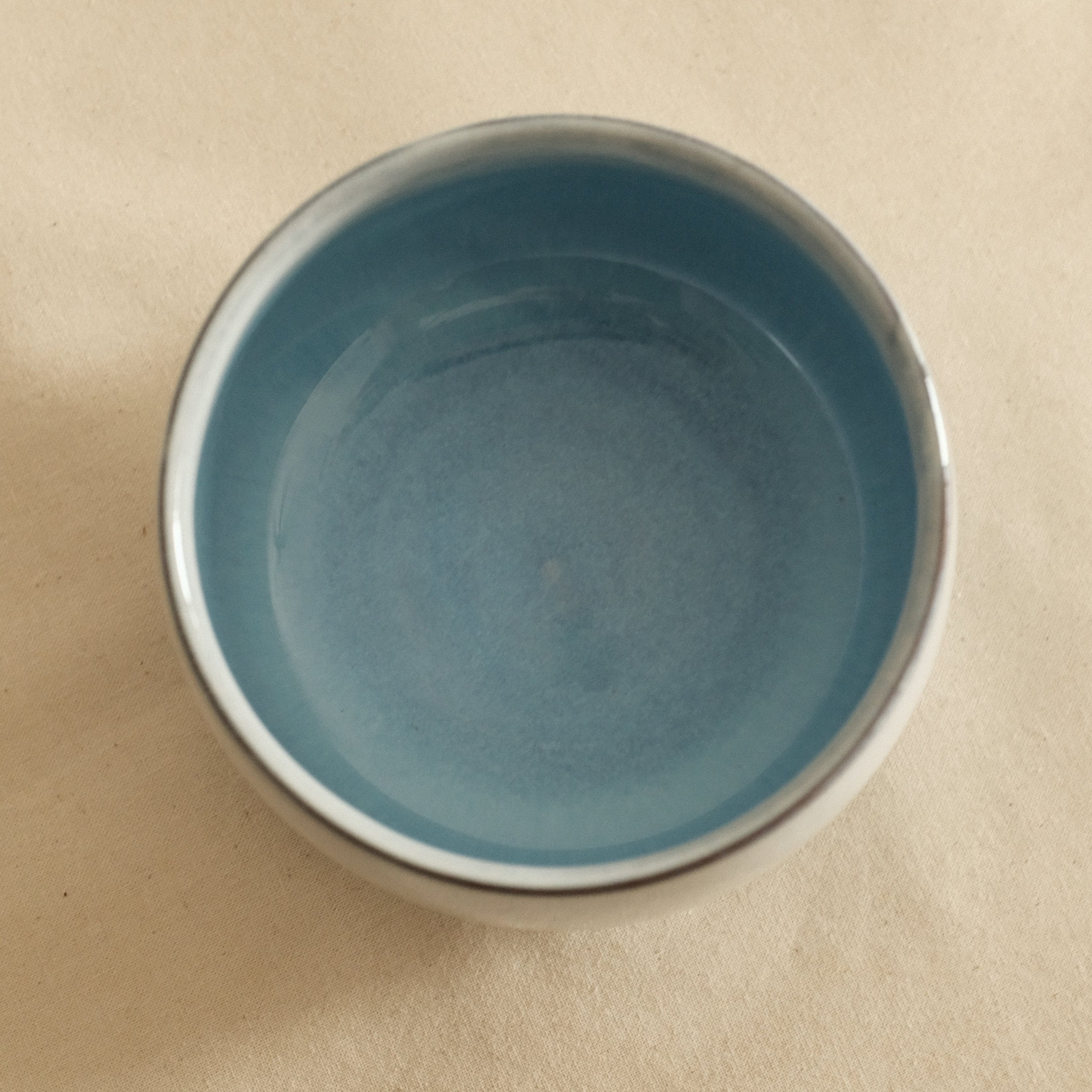 Aika Japan Buruparu Blue Pearl Glaze Chawan Matcha Bowl Hasami ware