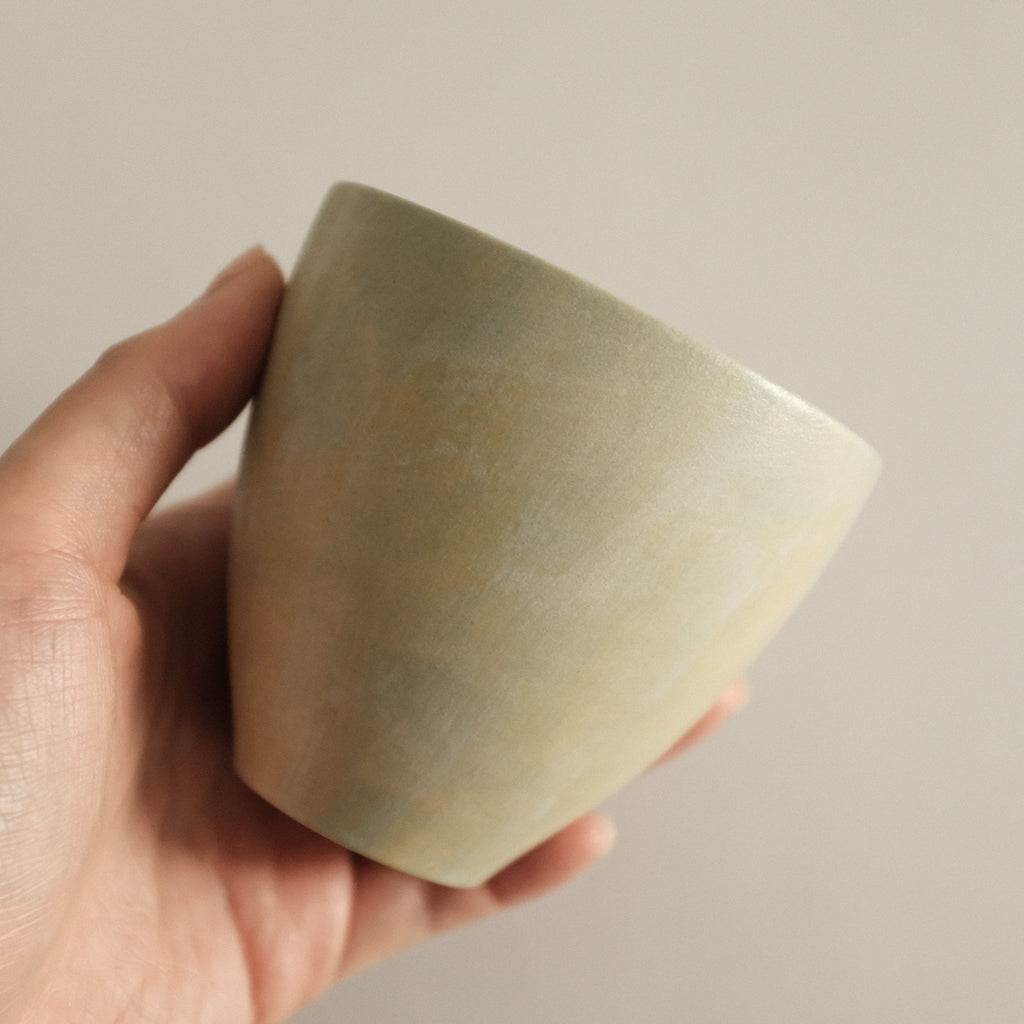 Makoto Saito Palette Green Yellow Tall Cup