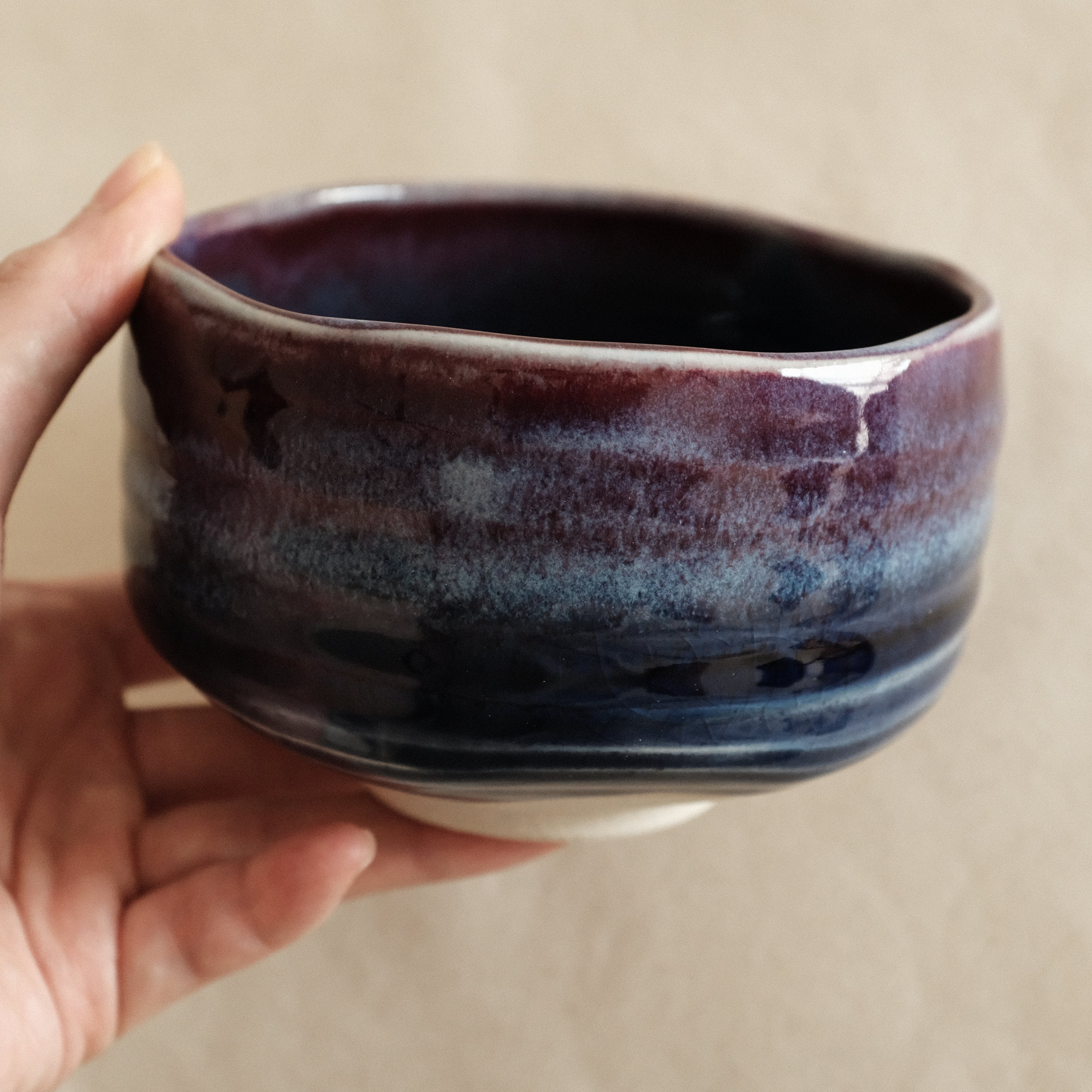 Hatsuichi Japan Tsubo Violet Chawan Matcha Bowl Minoware