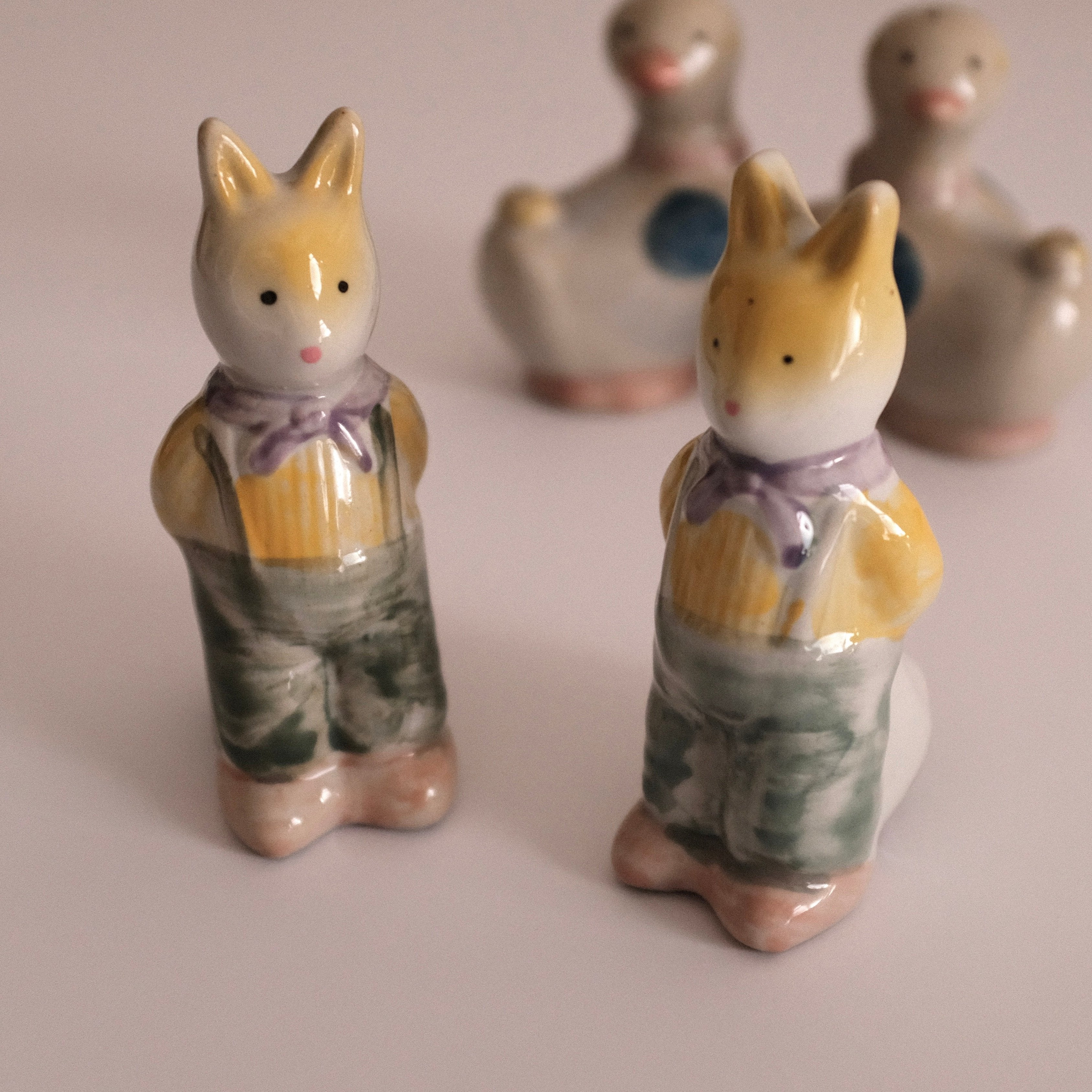 REYNARD Fox Handmade Handpainted Retro Ceramic Condiment Shaker Bottle