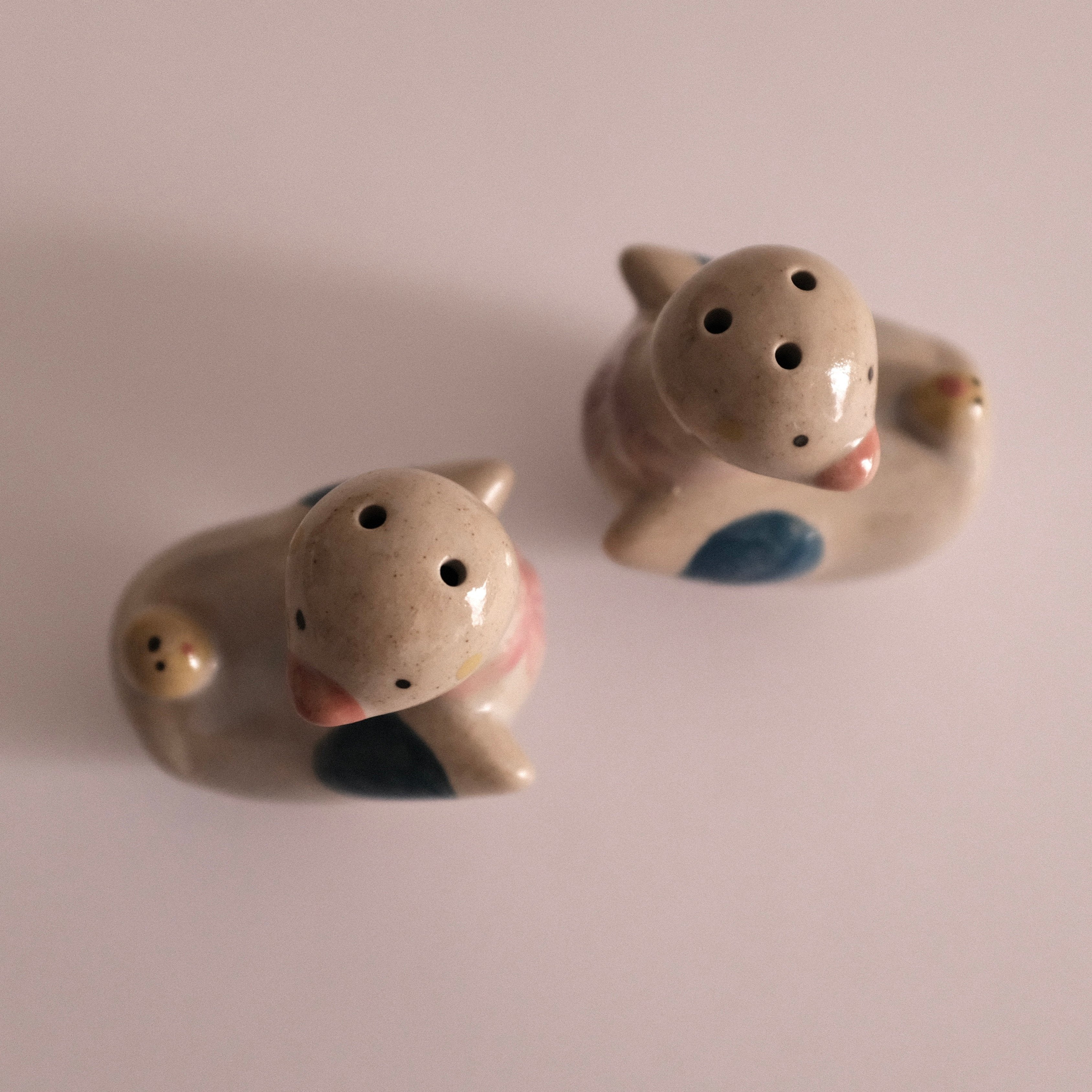 DAISY Duck Retro Ceramic Salt Pepper Condiment Shaker Bottle Duo Set