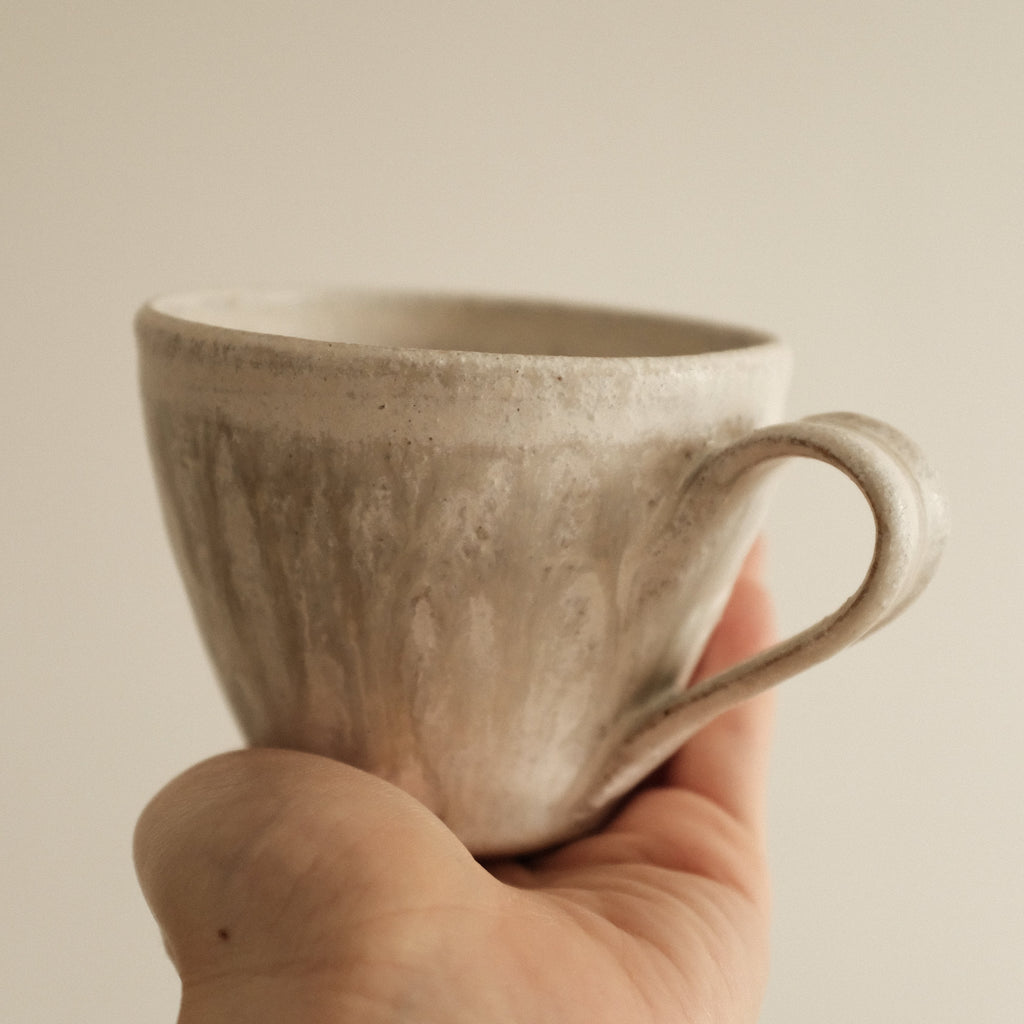 Kyuuko Mashiko Konayuki Powder Snow Glaze Small Mug with Handle