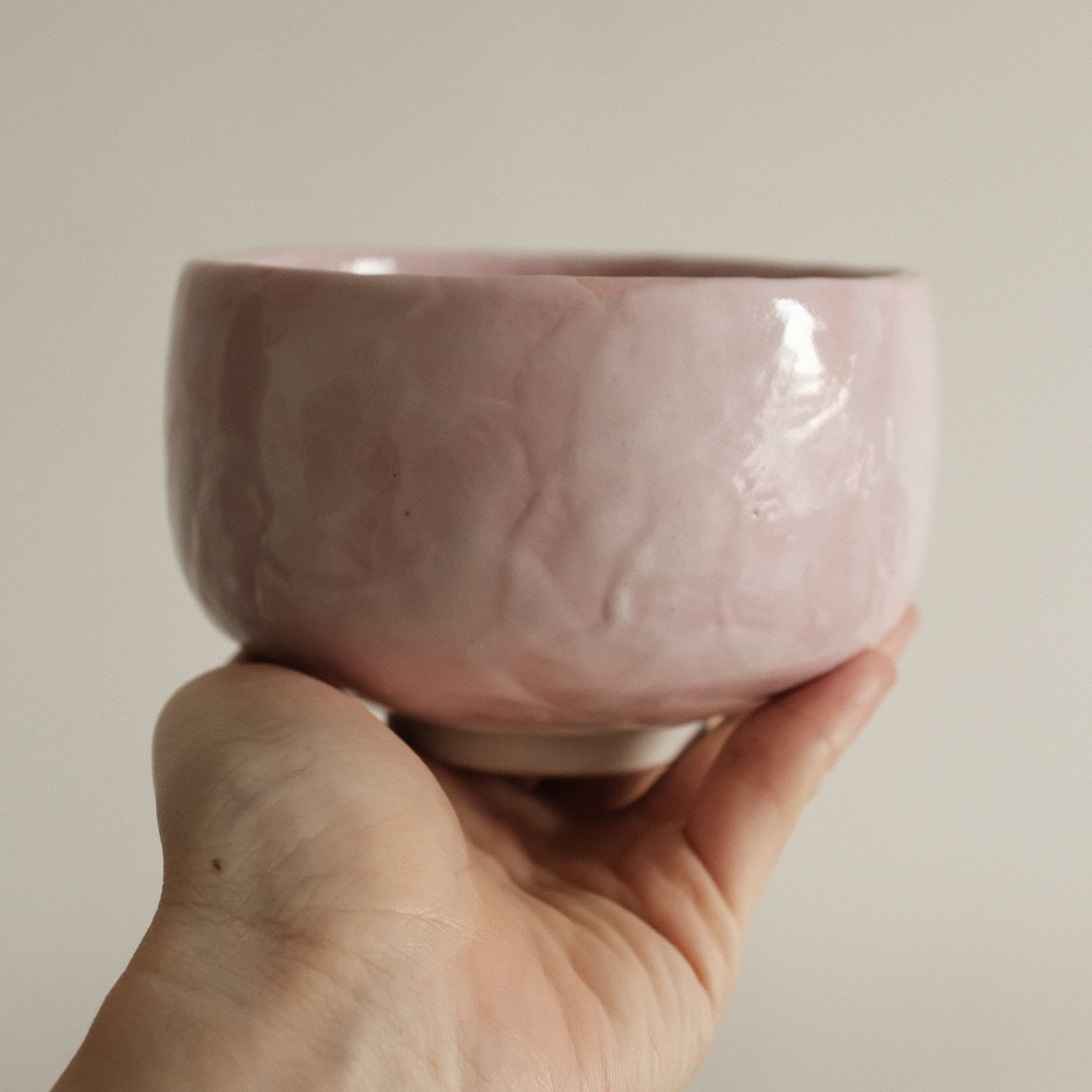 Hatsuichi Japan Sakura Shino Tataki Chawan Matcha Bowl Minoware