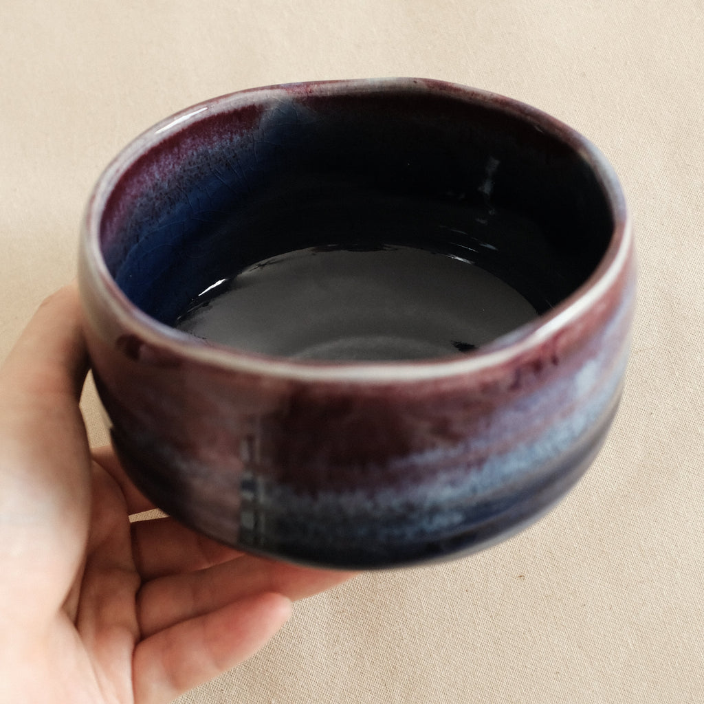 Hatsuichi Japan Tsubo Violet Chawan Matcha Bowl Minoware