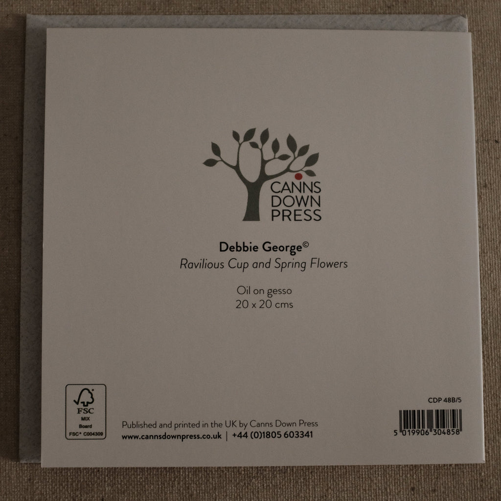 Canns Down Press Ravilious Cup and Spring Flowers Greeting Card Gift Card