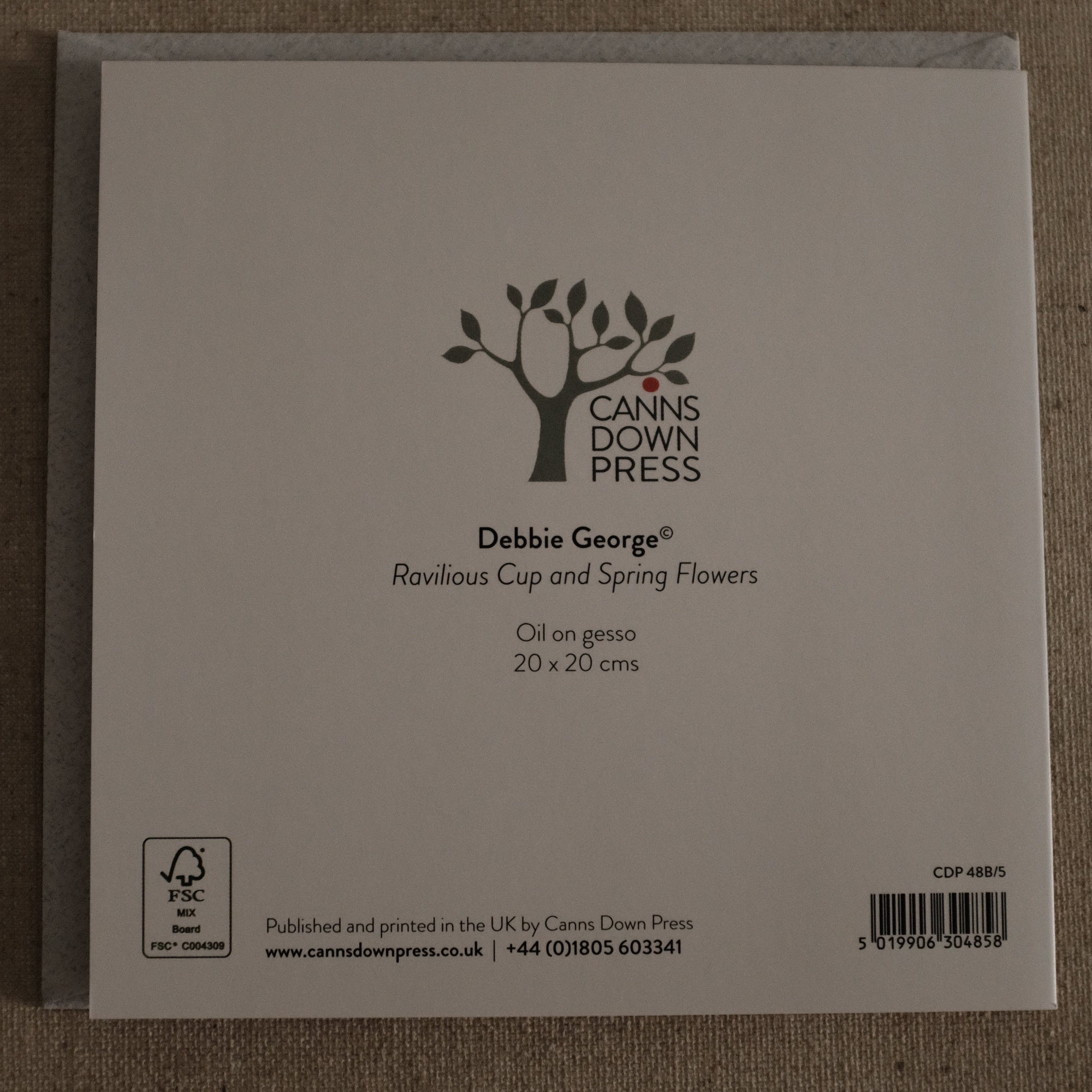 Canns Down Press Ravilious Cup and Spring Flowers Greeting Card Gift Card