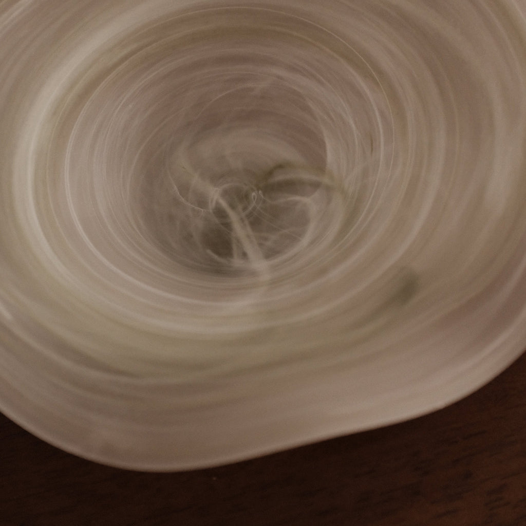 ESME Handmade Wavy Round Frosted Glass Cosmic Deep Plate Moss Green