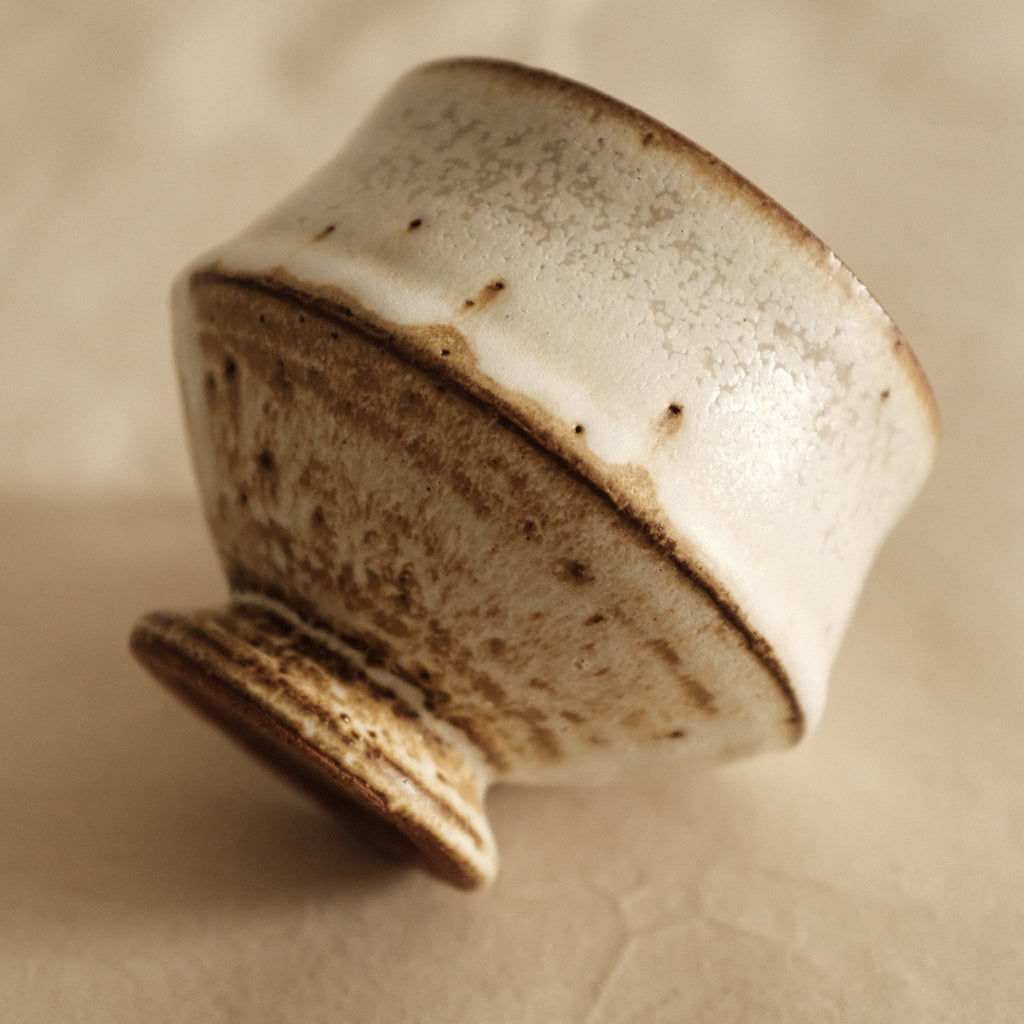 Kazuhito Yamamoto White Milky Glaze Antique Goblet Mug