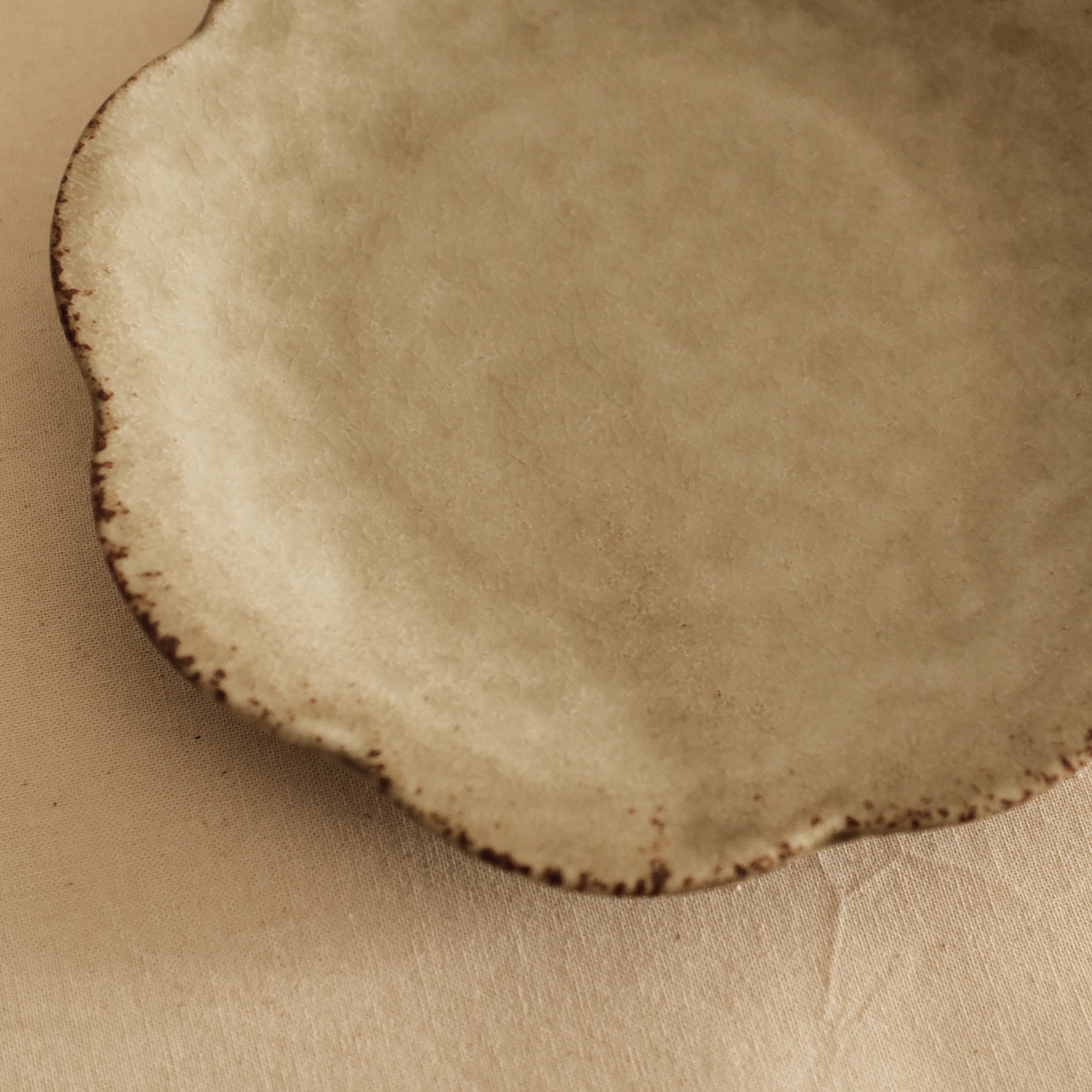 Gozan Kiln Waka Yanagi Willow Hana Flower Shape Flat Plate