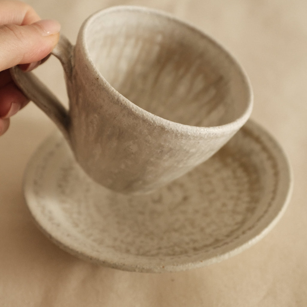 Kyuuko Mashiko Konayuki Powder Snow Glaze Small Mug with Handle