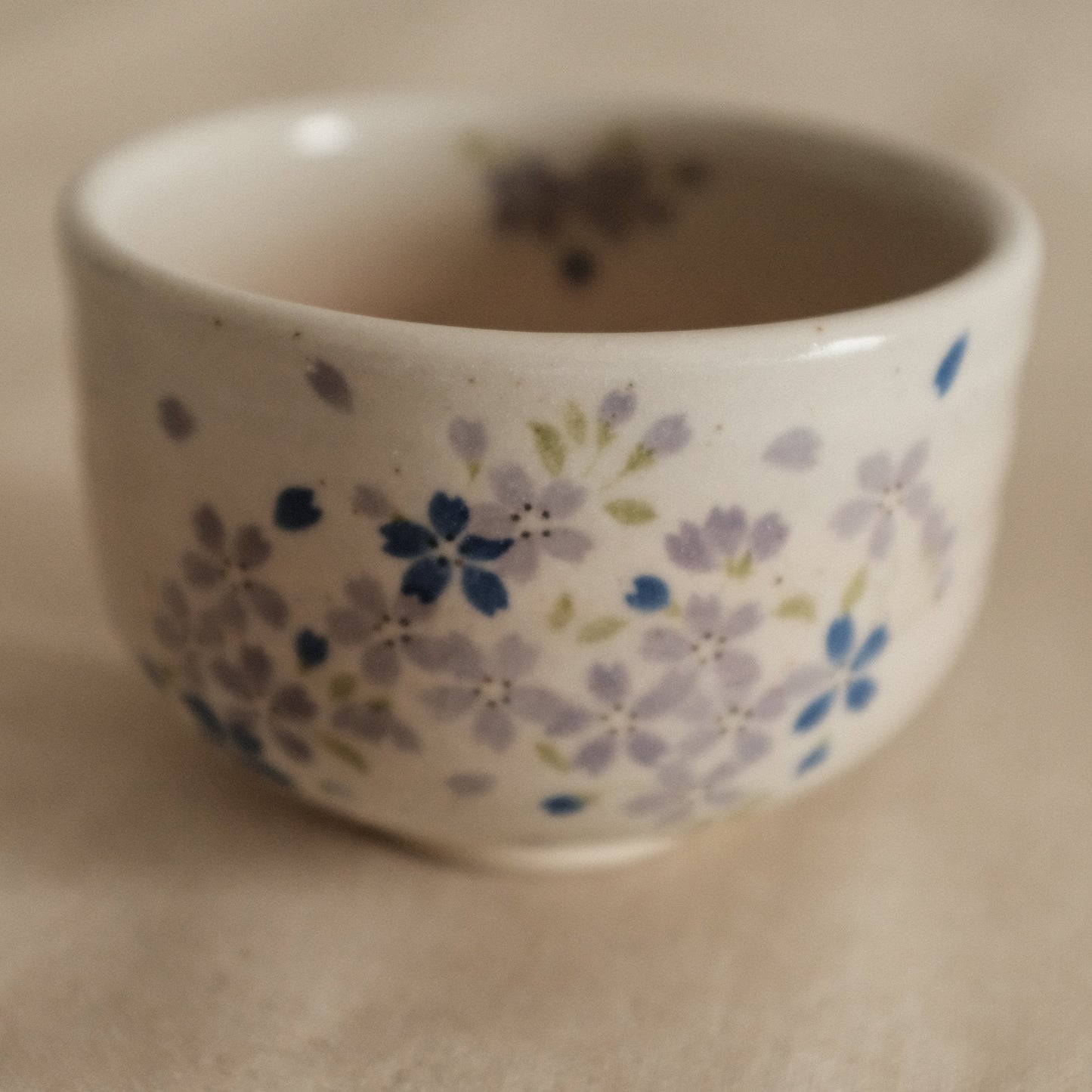 Hatsuichi Japan Cherry Blossom Blue Nodate Chawan Matcha Bowl Tea Bowl Japan Minoware