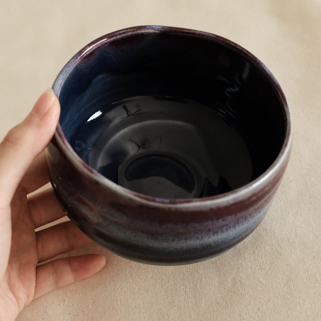 Hatsuichi Japan Tsubo Violet Chawan Matcha Bowl Minoware