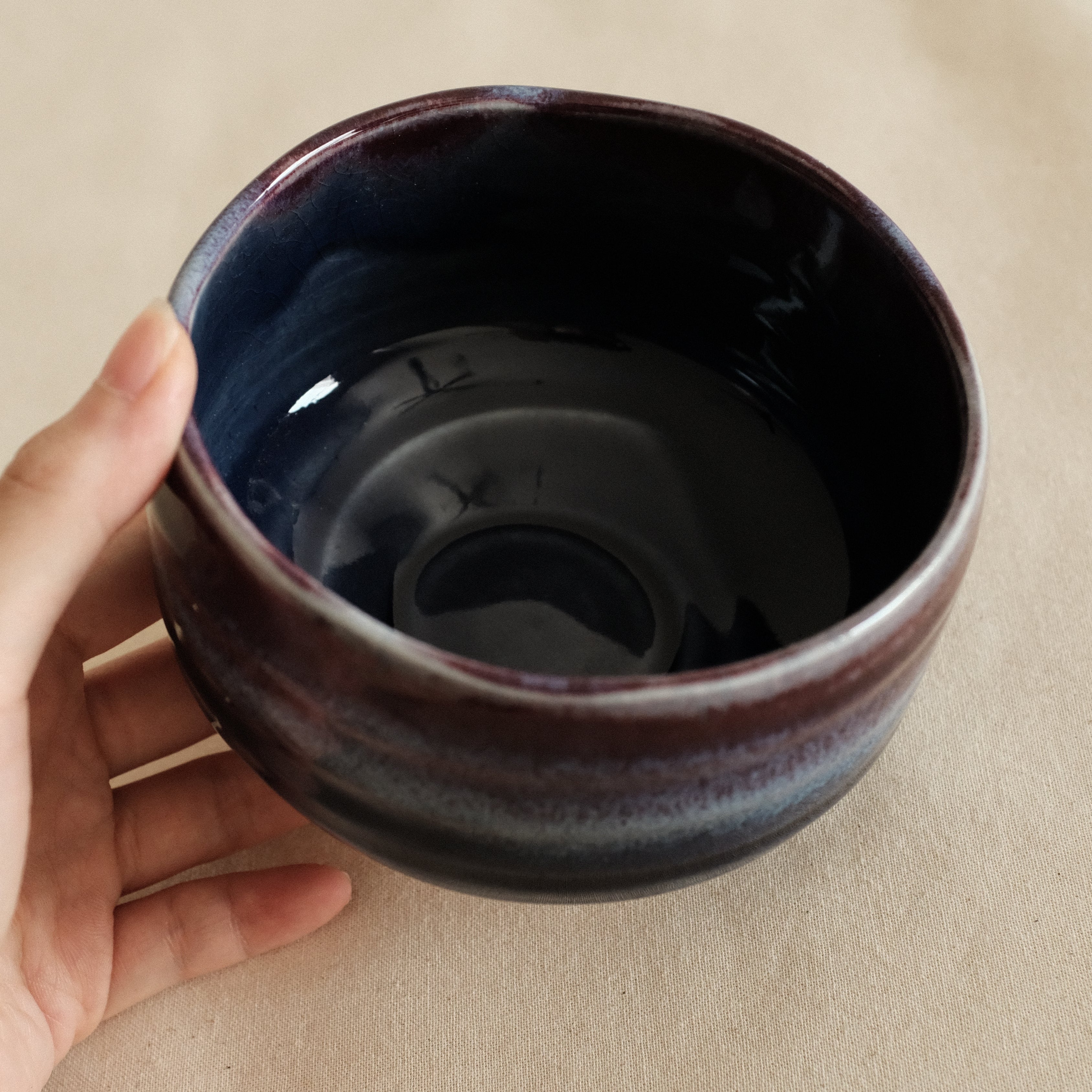 Hatsuichi Japan Tsubo Violet Chawan Matcha Bowl Minoware