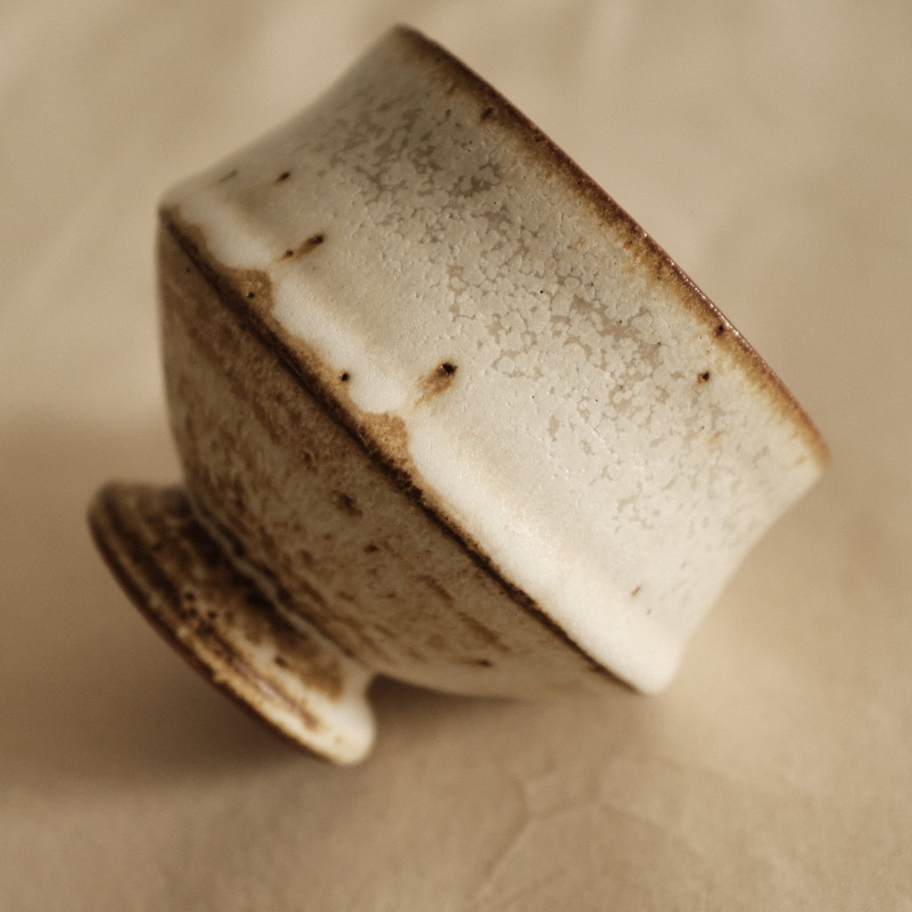 Kazuhito Yamamoto White Milky Glaze Antique Goblet Mug