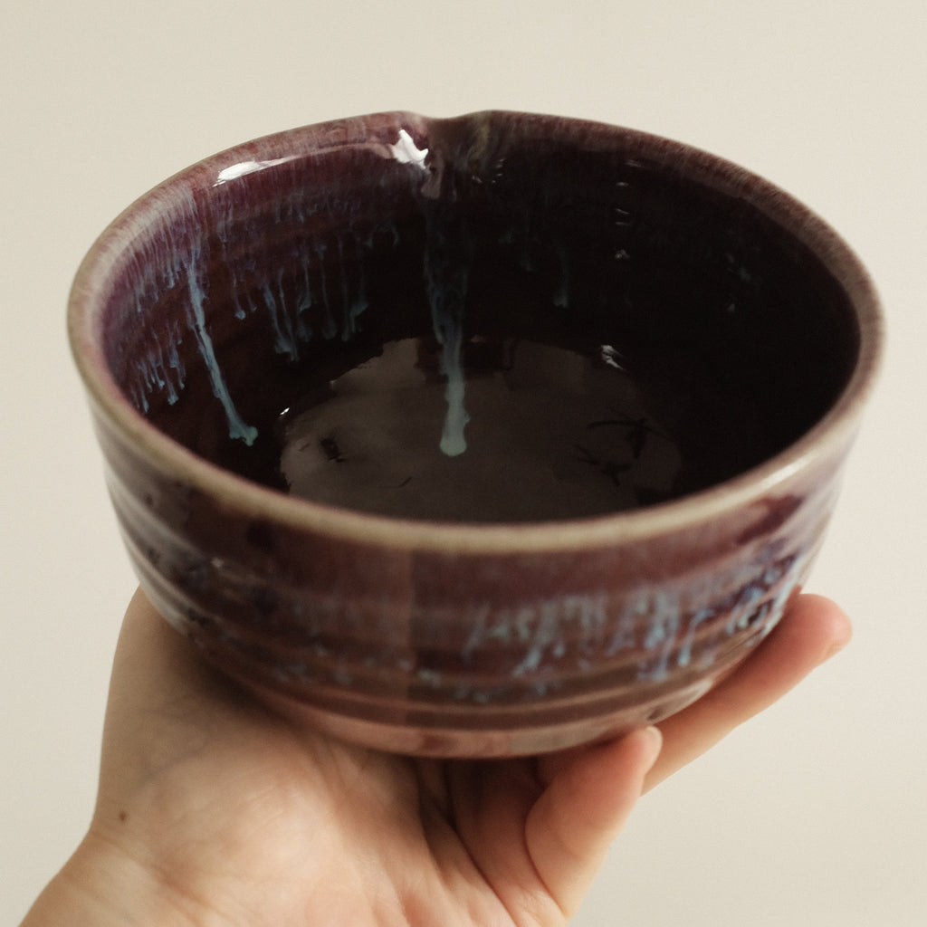 Hana Izumi Kiln Japan Shinsha No Nagare Cinnabar Flow Katakuchi Chawan Matcha Bowl Aritaware