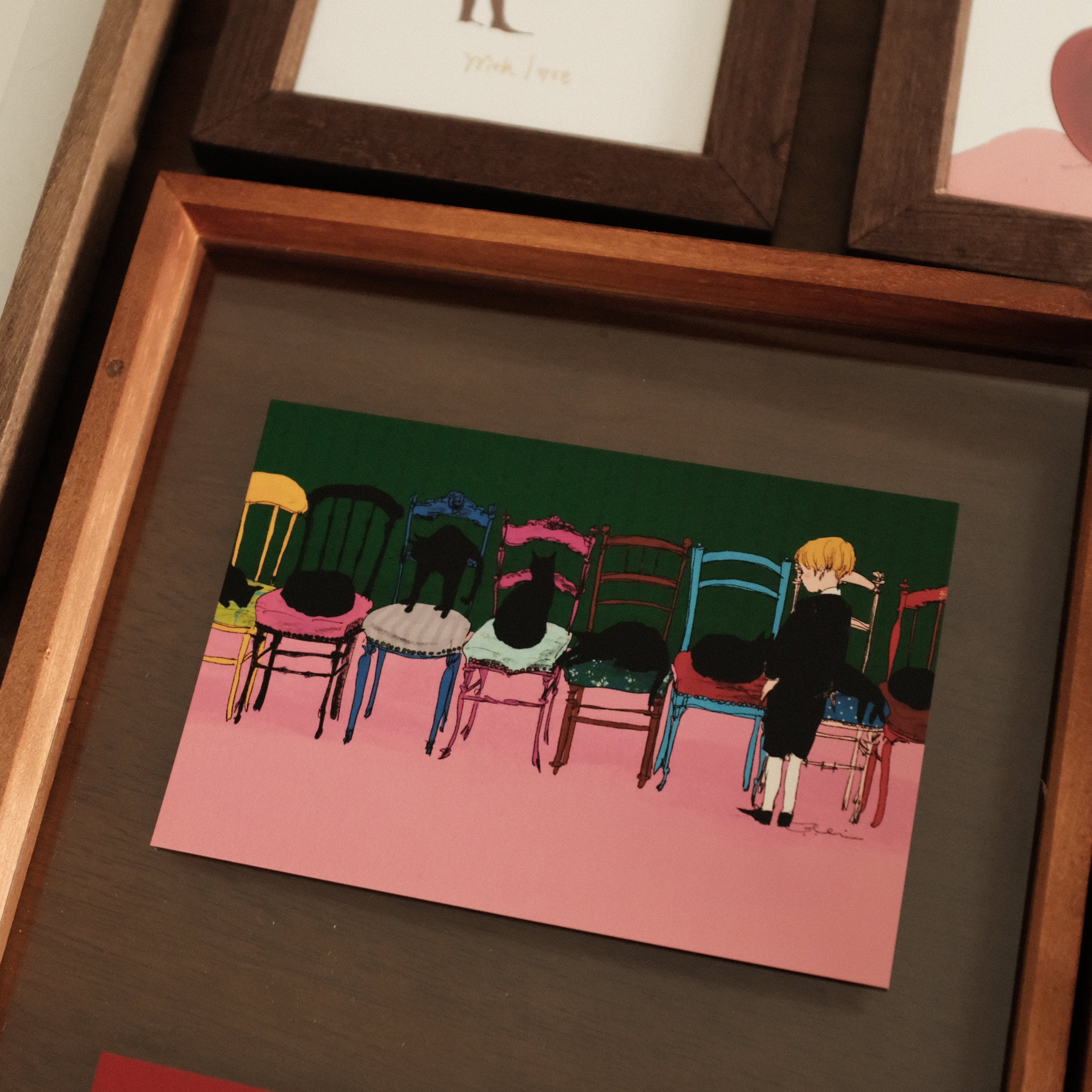 Kurahashi Rei Cat Musical Chairs Postcard