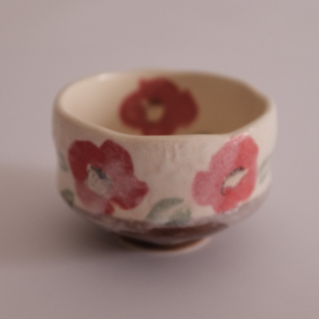 Hatsuichi Japan Camelia Blossom Mini Chawan Matcha Bowl Tea Bowl Minoware