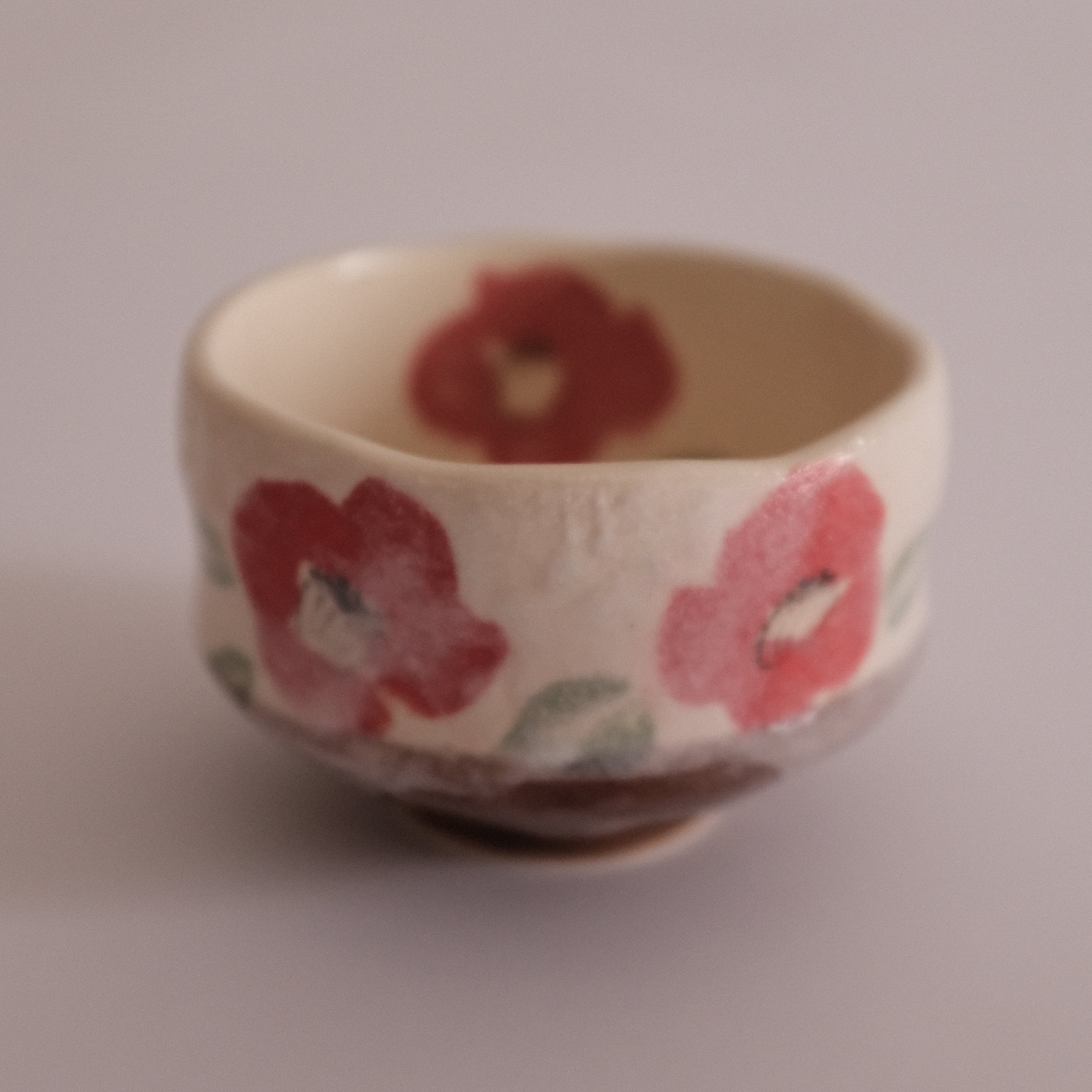 Hatsuichi Japan Camelia Blossom Mini Chawan Matcha Bowl Tea Bowl Minoware