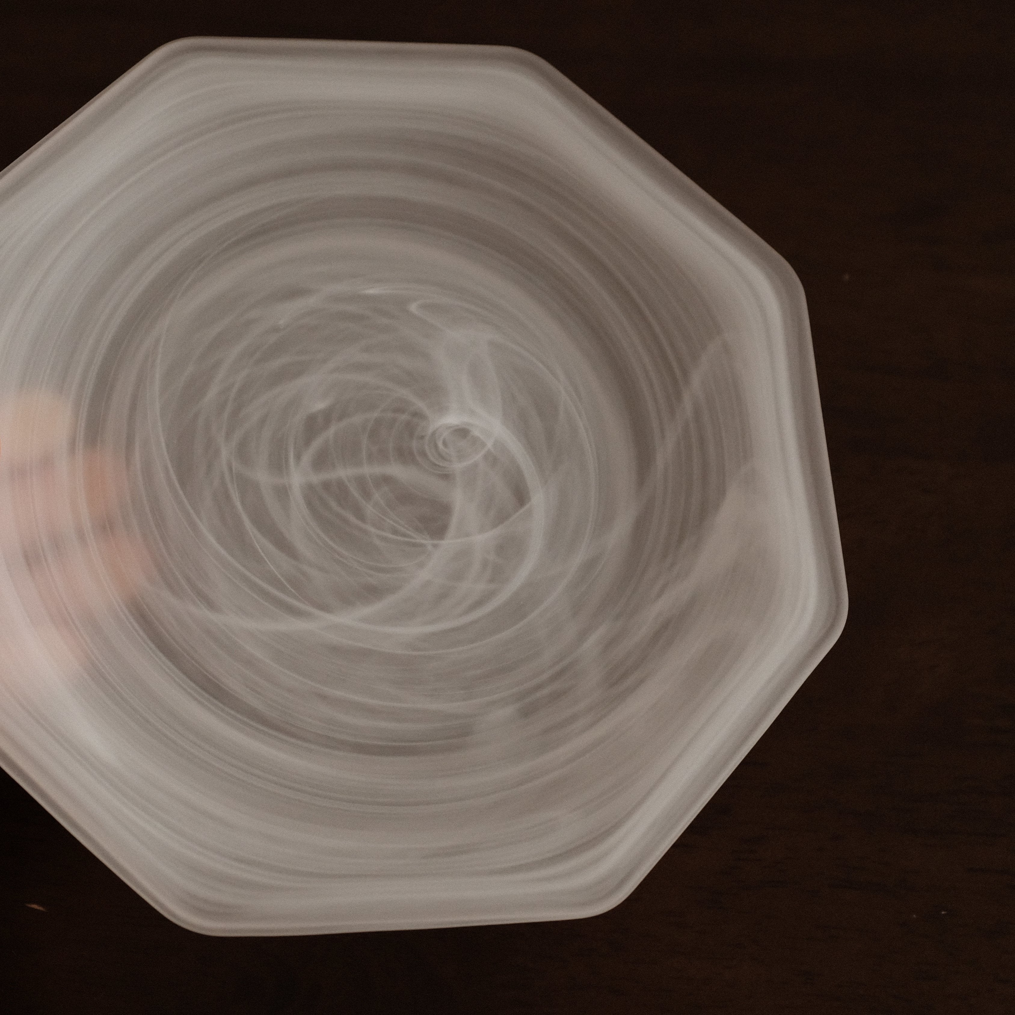 ESME Handmade Hexagon Frosted Glass Cosmic Plate White