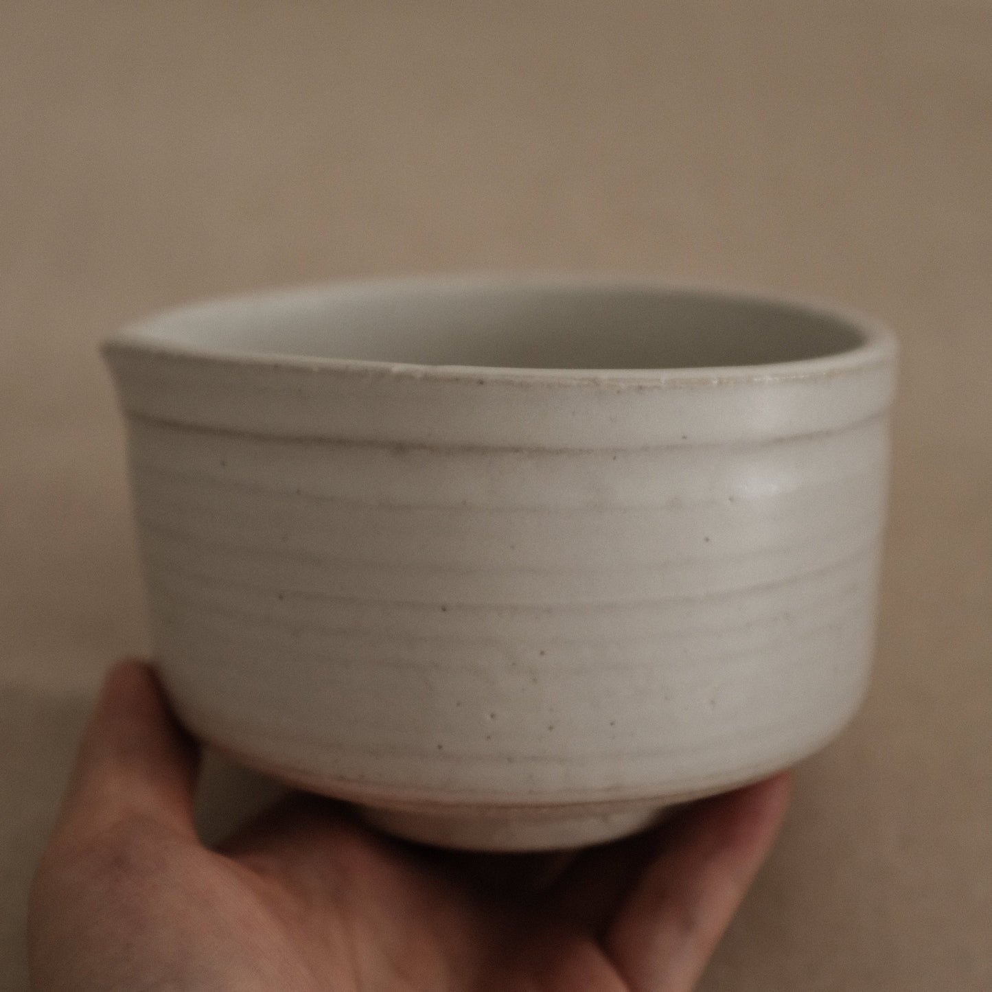 Hatsuichi Japan White Neri Kataguchi Chawan Matcha Bowl Tea Bowl Minoware