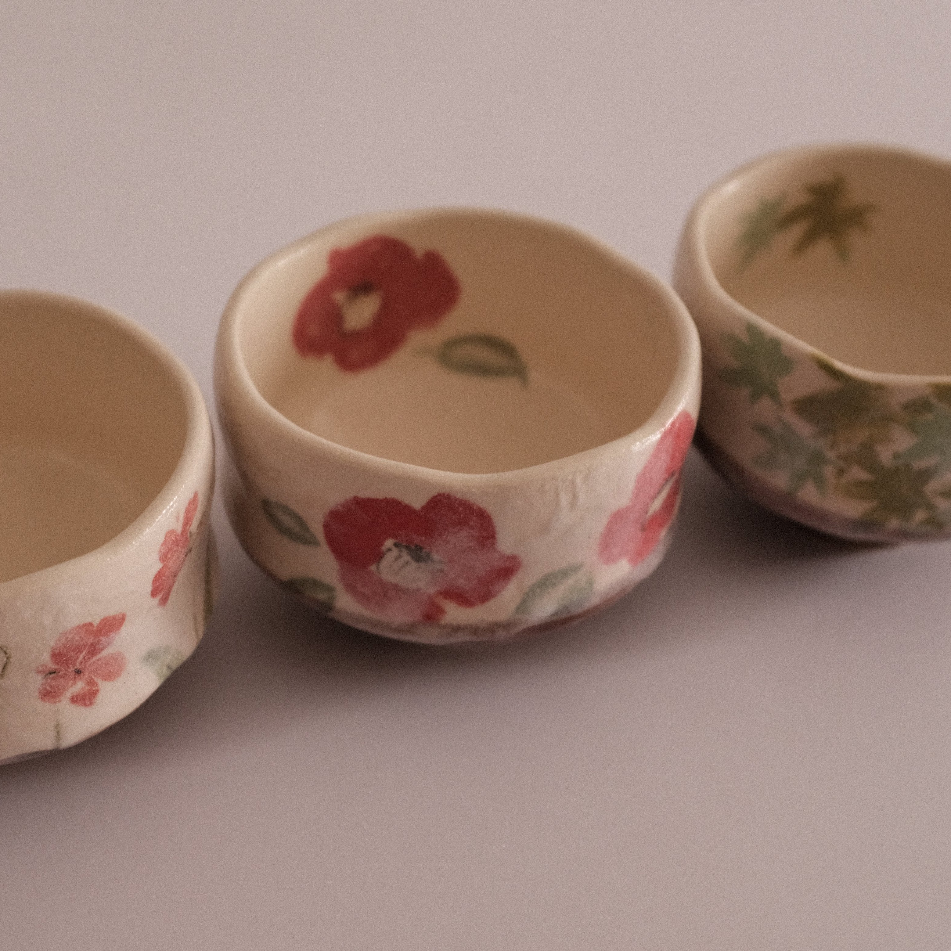 Hatsuichi Japan Camelia Blossom Mini Chawan Matcha Bowl Tea Bowl Minoware