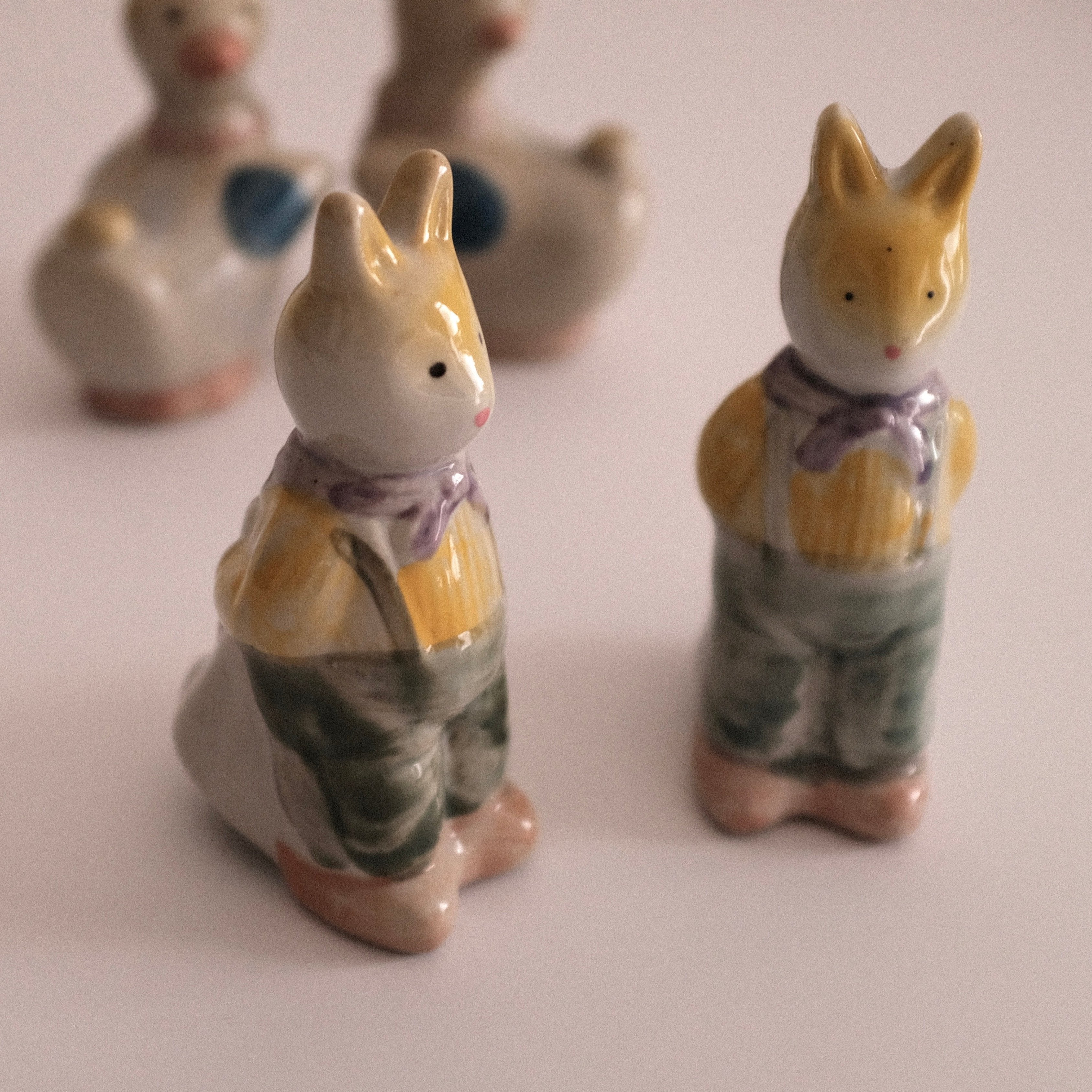 REYNARD Fox Handmade Handpainted Retro Ceramic Condiment Shaker Bottle